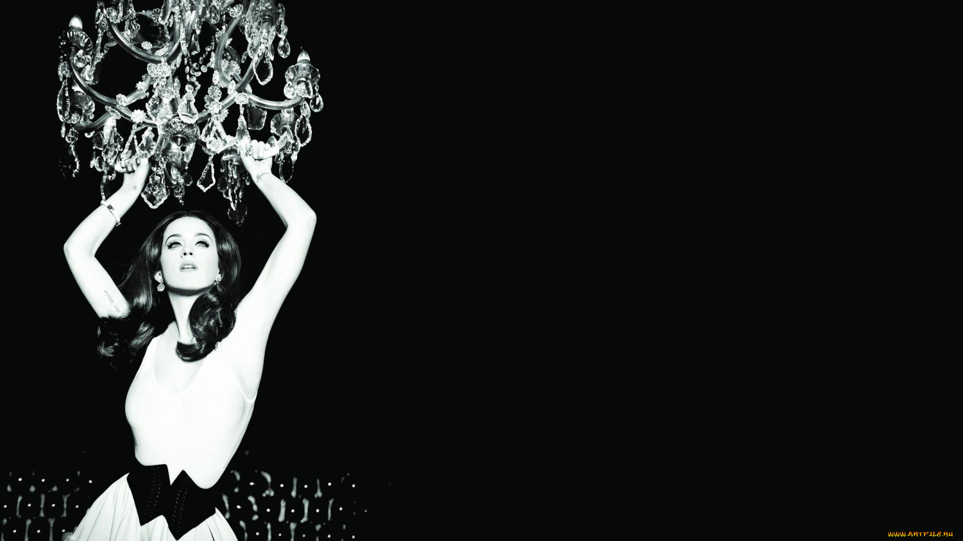 музыка, katy, perry, кети, перри, пояс, люстра, черно-белая, певица