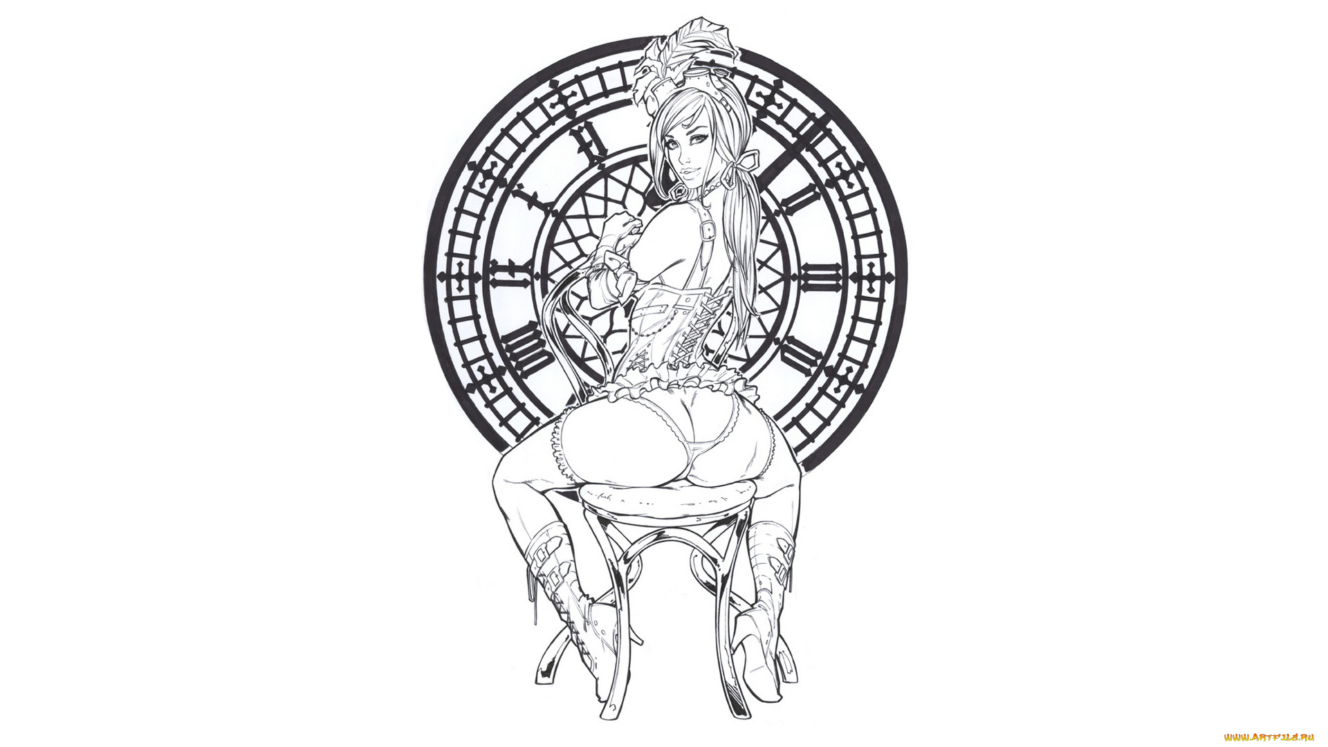 рисованное, люди, девушка, фон, взгляд