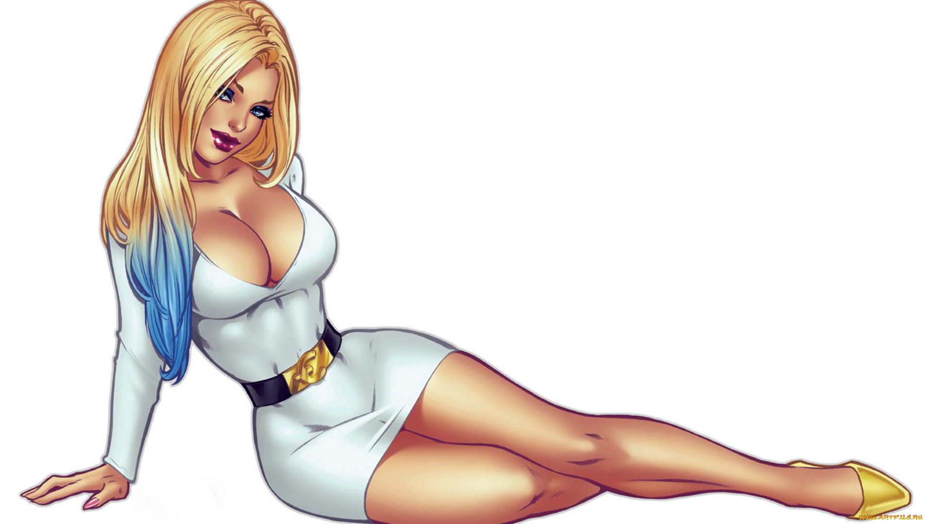 рисованное, люди, девушка, фон, взгляд, платье, ремень