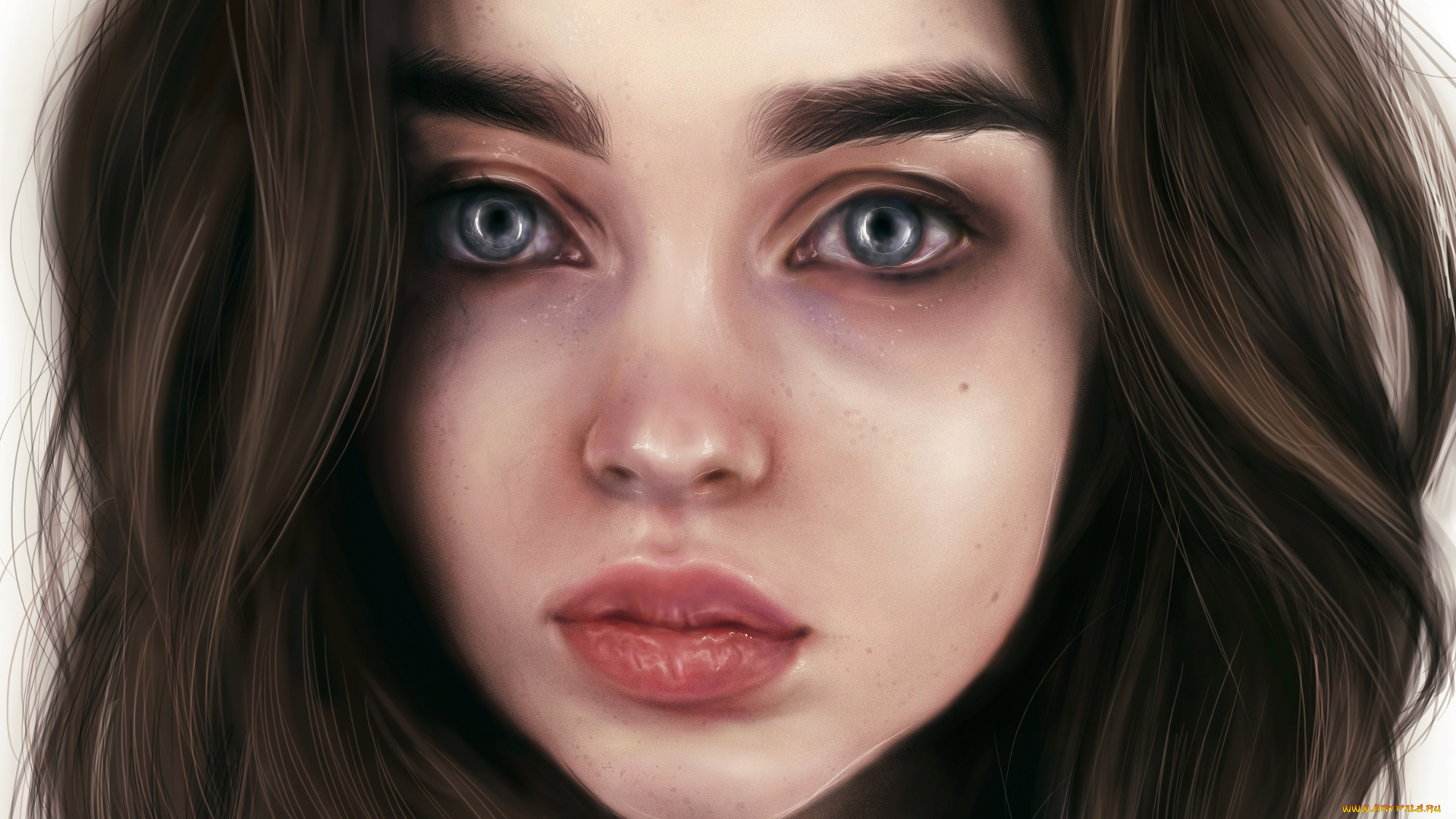 рисованное, люди, девушка, красавица, лицо, арт, модель, ali, michael