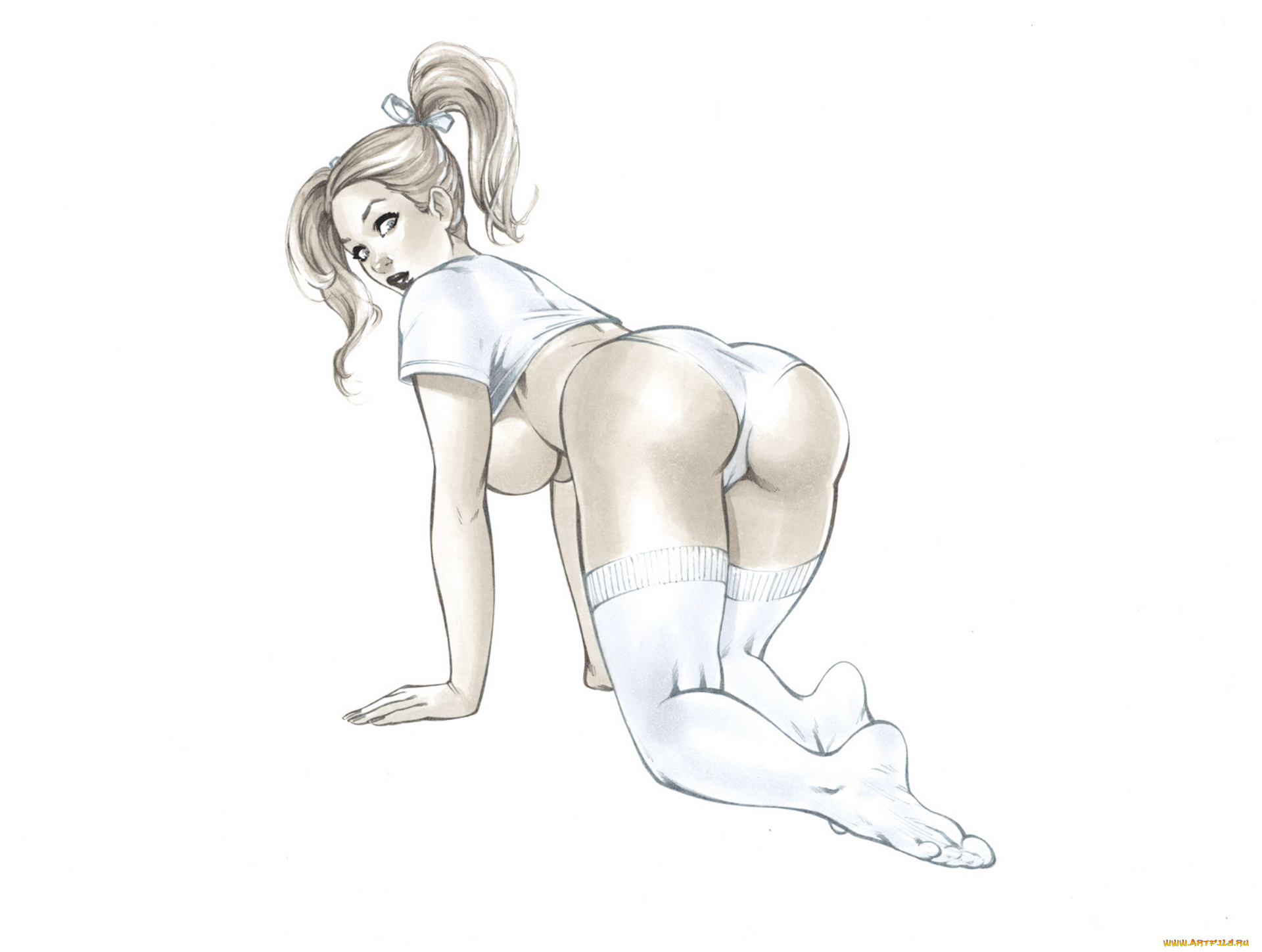 рисованное, люди, девушка, фон, взгляд, испуг