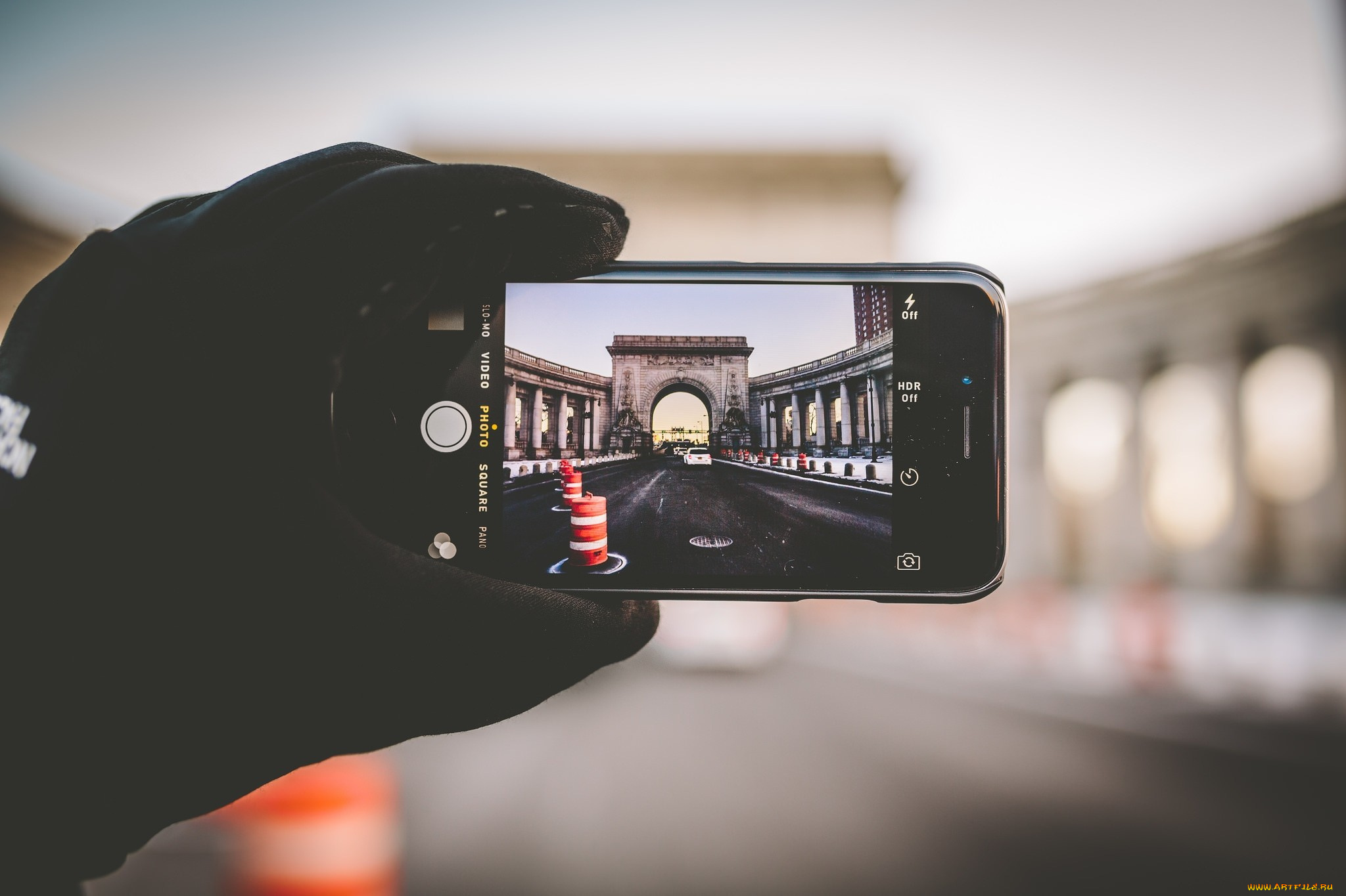 компьютеры, ipod, , ipad, , iphone, рука, город, телефон, перчатка, съемка