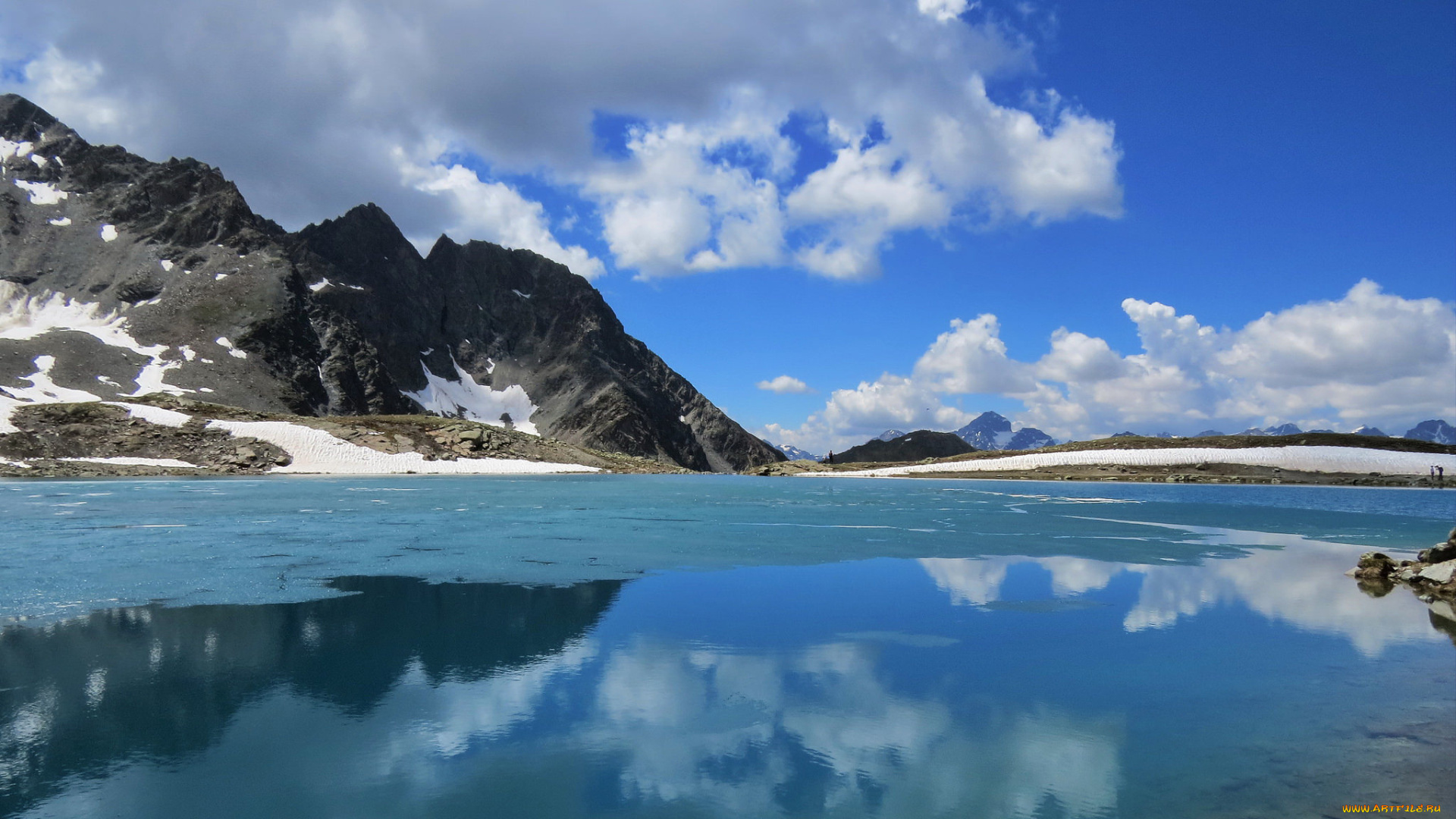 природа, реки, озера, горы, озеро, облака