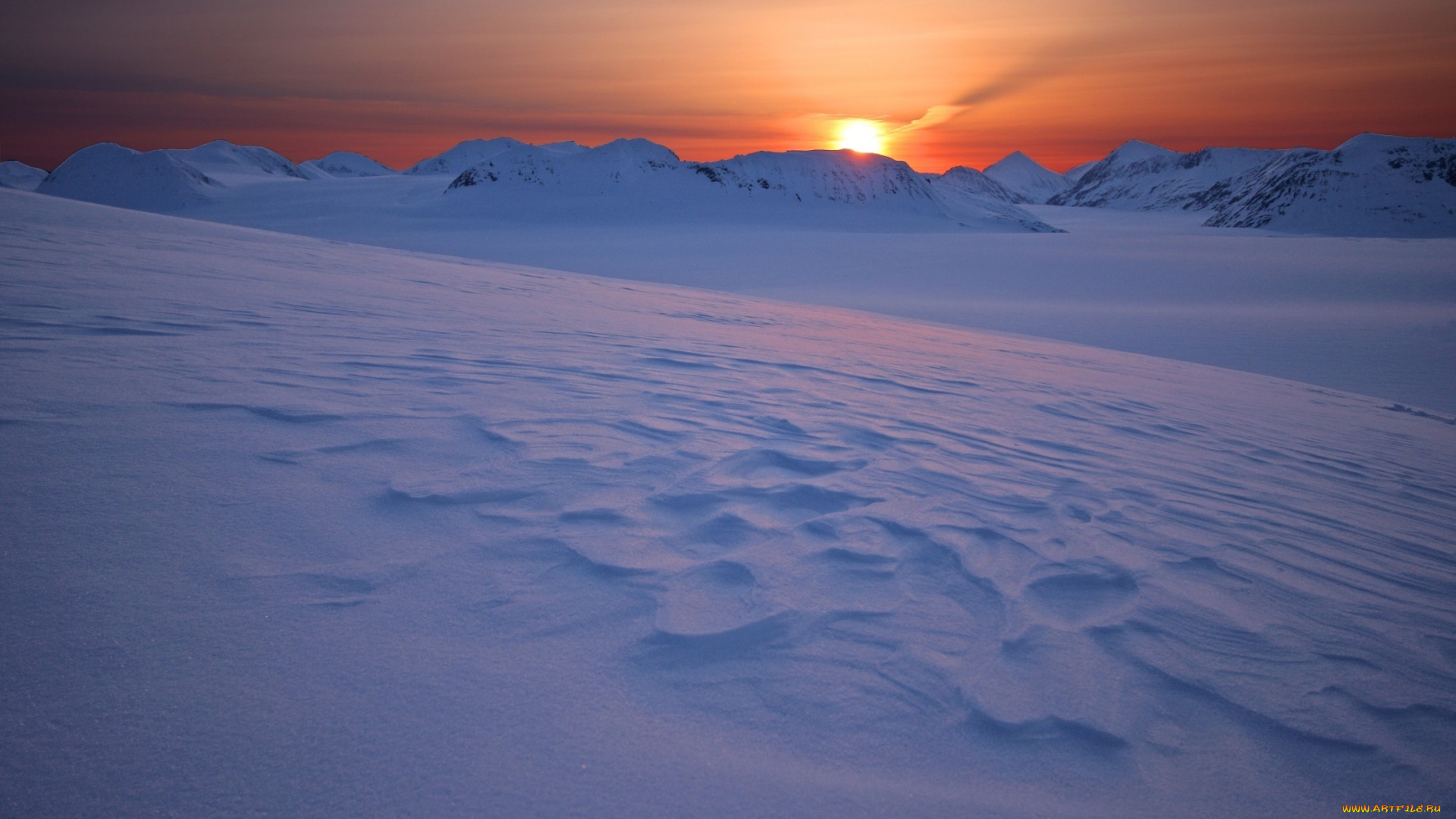 природа, восходы, закаты, снег, закат