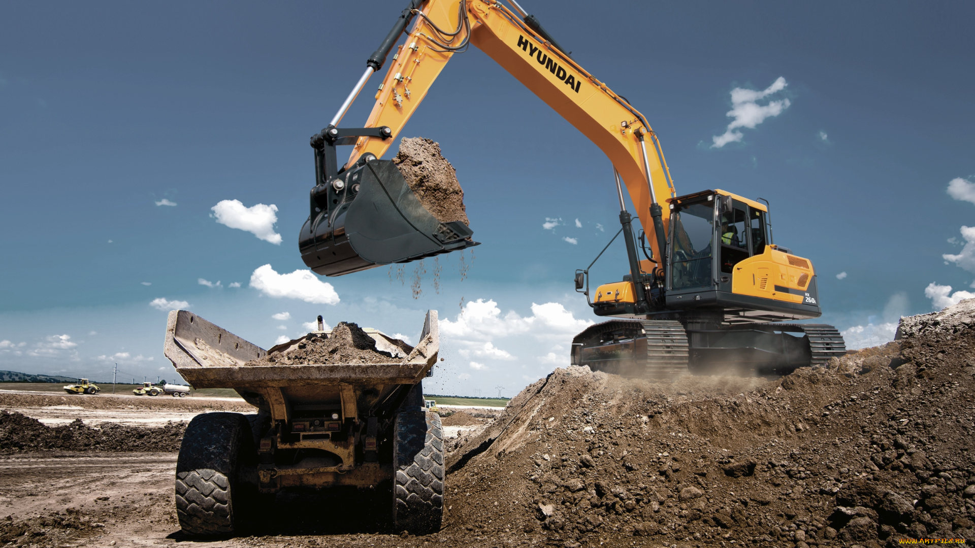 техника, экскаваторы, hyundai