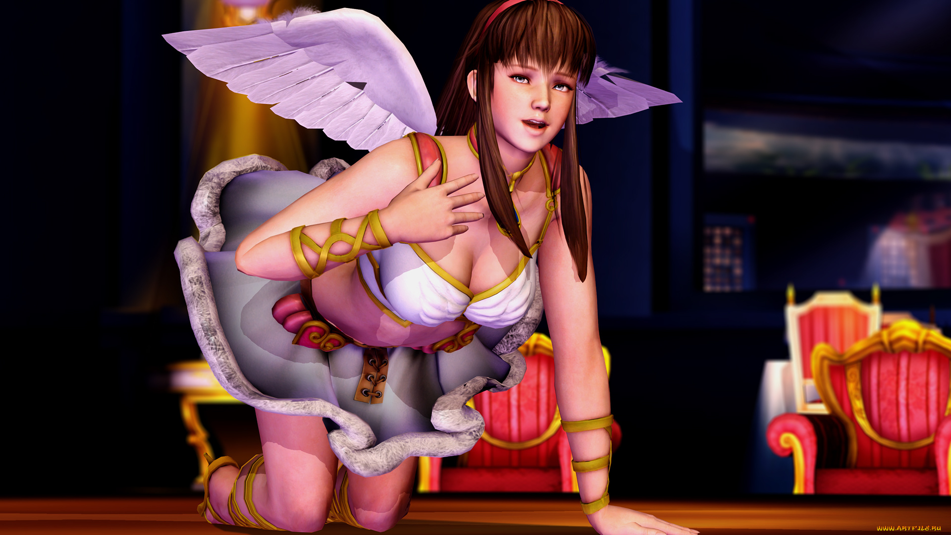 3д, графика, ангел, , angel, девушка, взгляд, фон