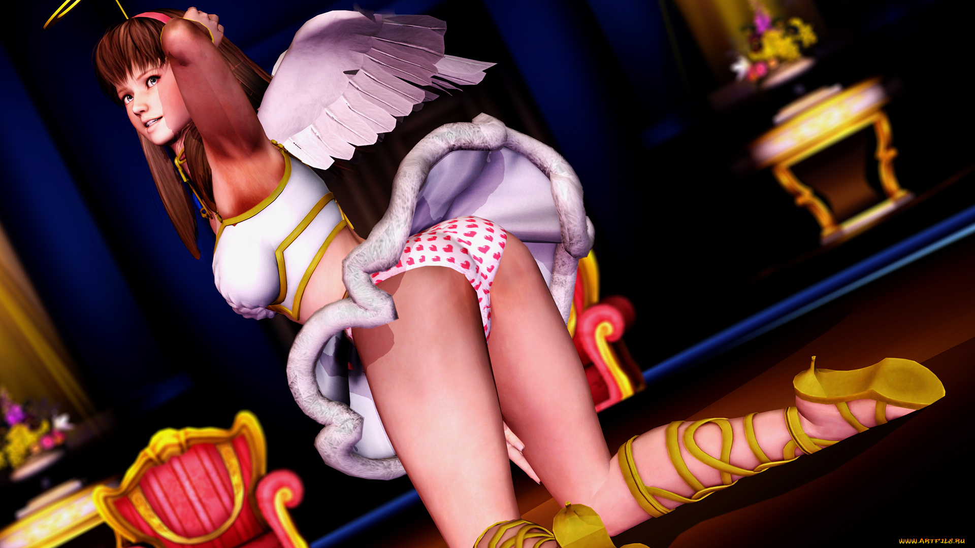 3д, графика, аниме, , anime, фон, взгляд, девушка