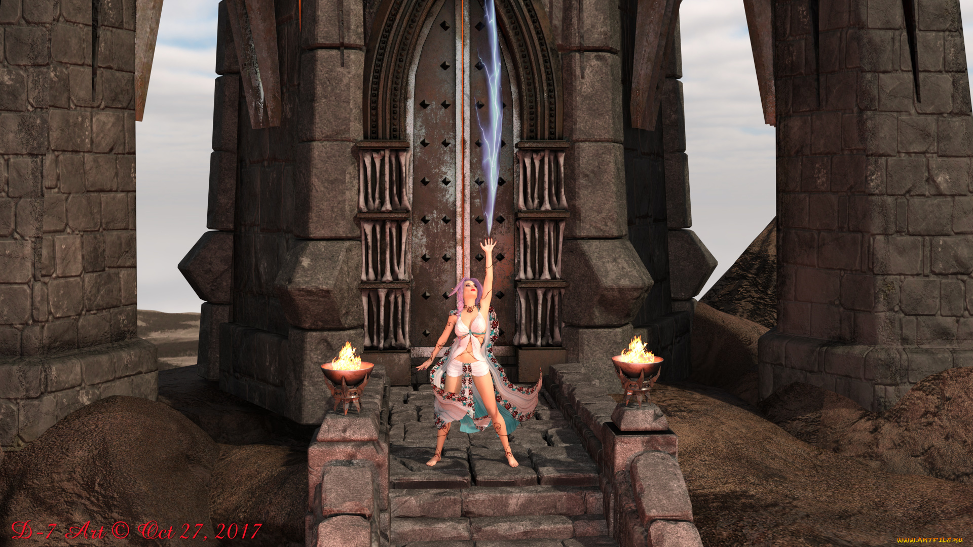 3д, графика, фантазия, , fantasy, девушка, взгляд, фон