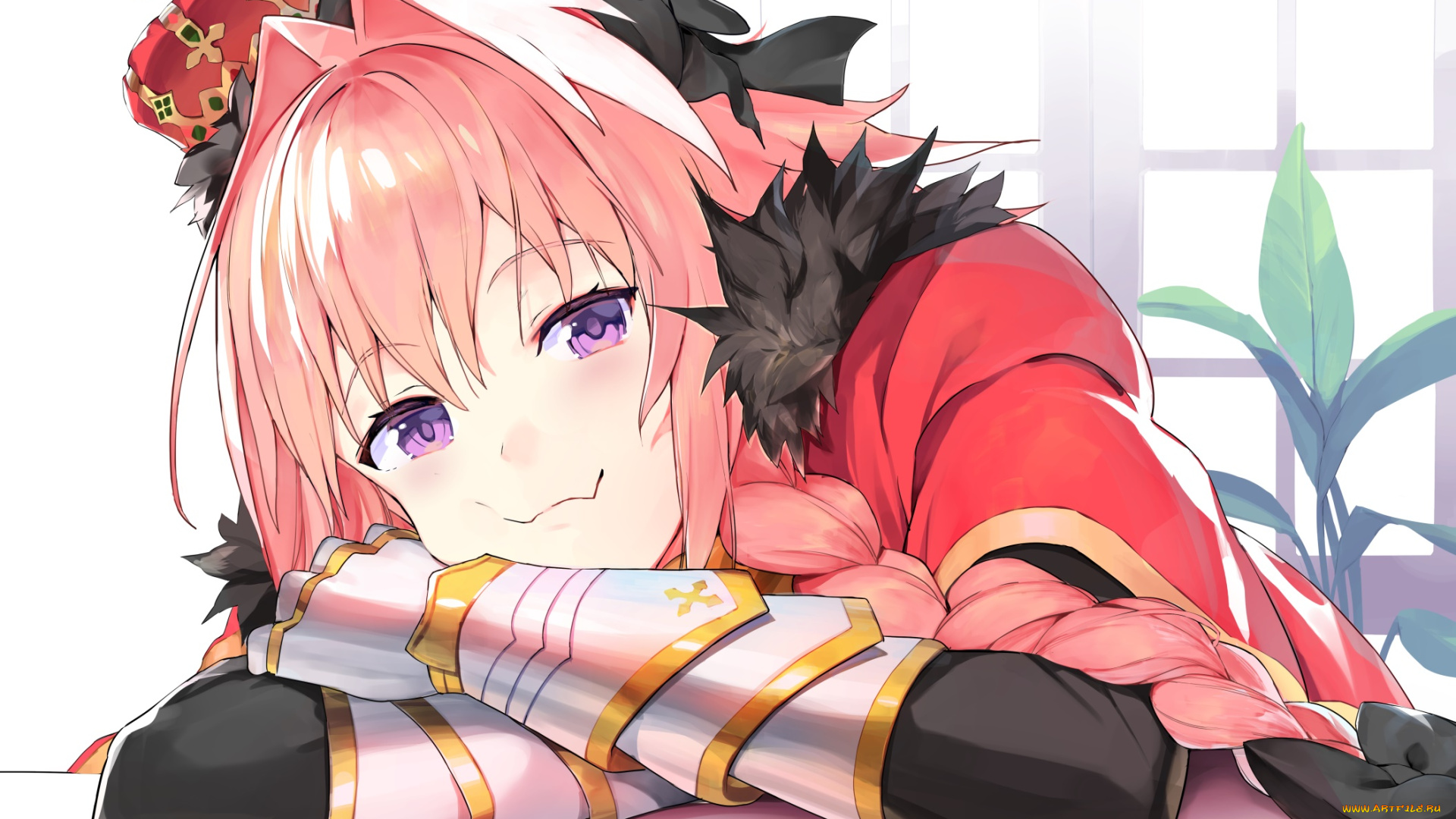 аниме, fate, stay, night, девушка, взгляд, фон