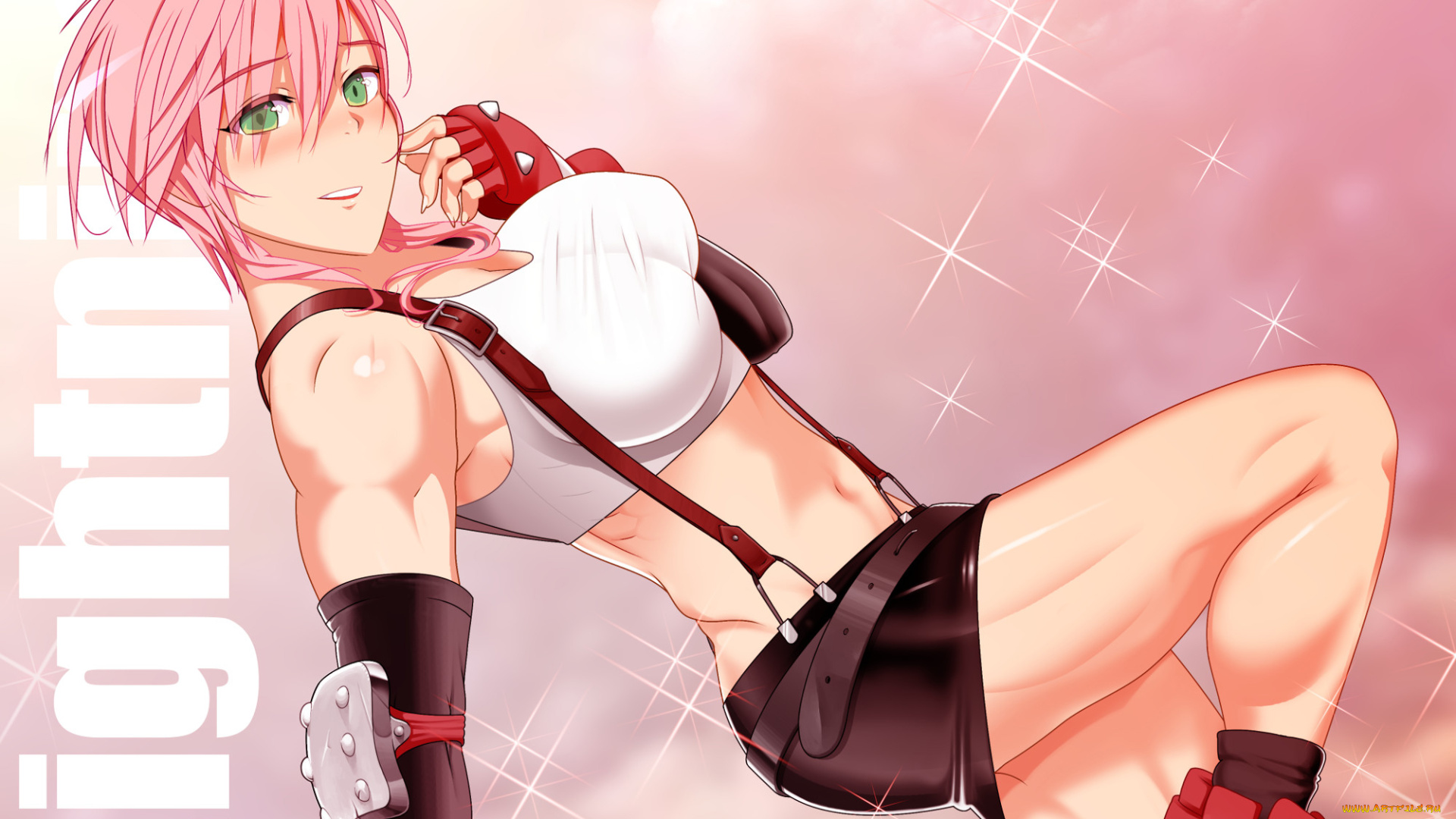 аниме, final, fantasy, взгляд, фон, девушка