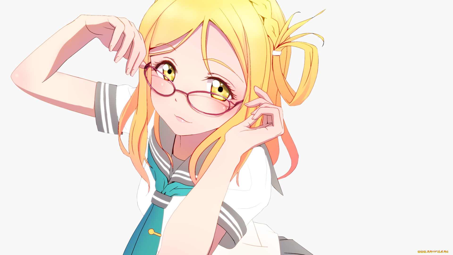 аниме, love, live, , school, idol, project, девушка, взгляд, фон