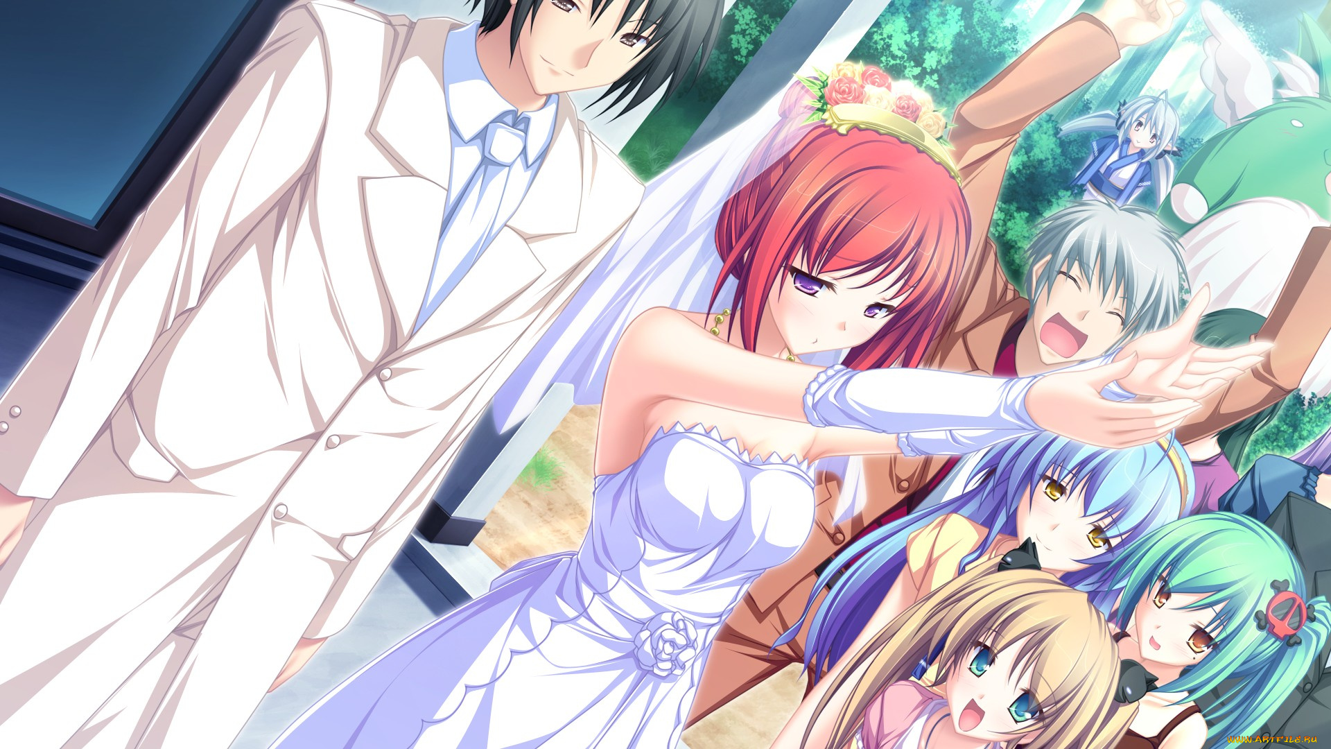 аниме, maikaze, no, melt, девушки, взгляд, фон