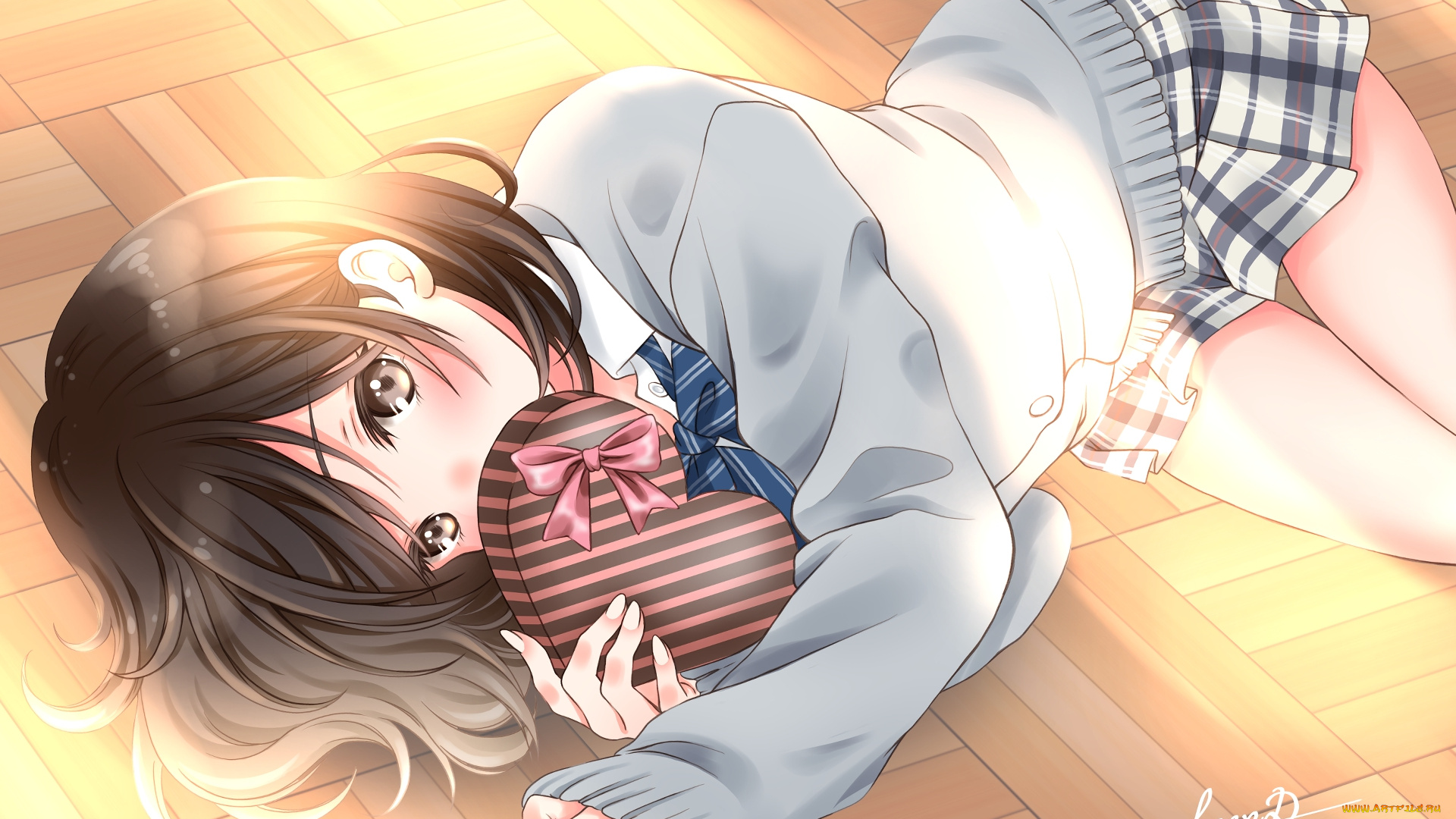 аниме, unknown, , другое, , девушка, взгляд, фон