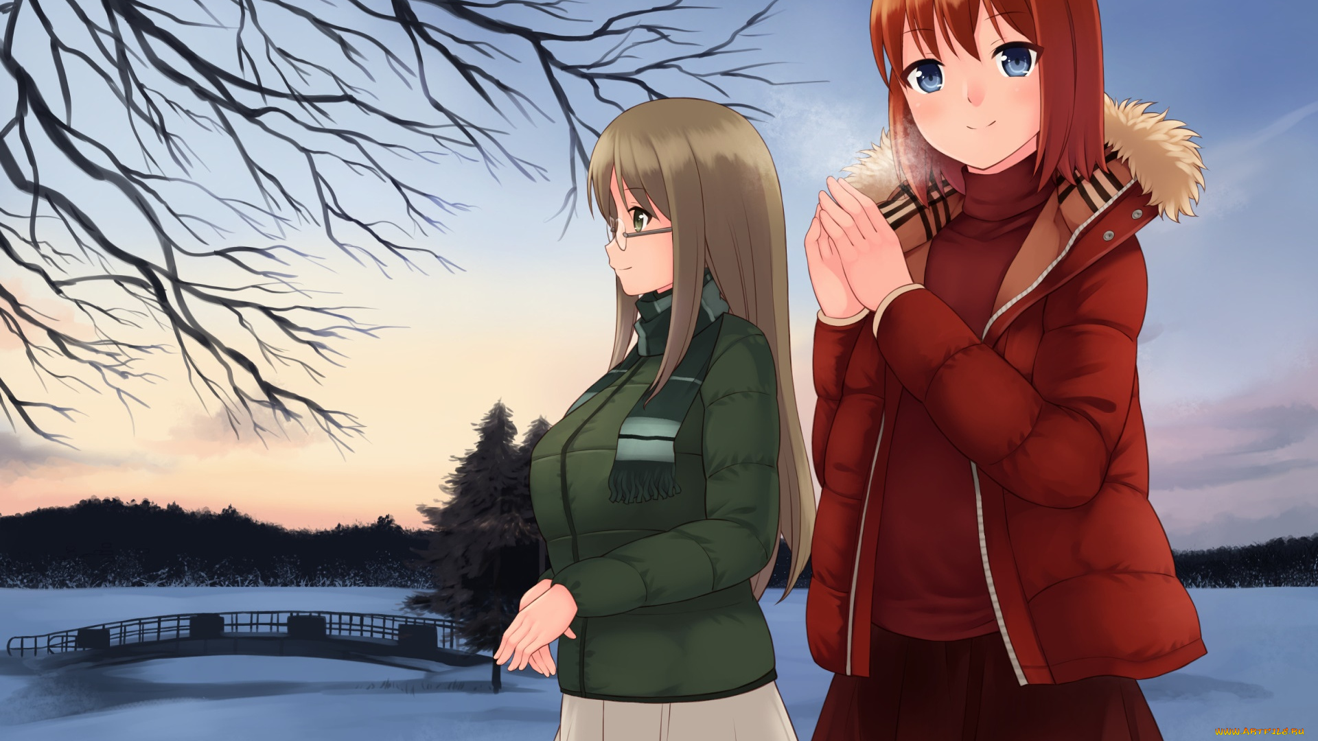 аниме, unknown, , другое, , взгляд, девушки, фон