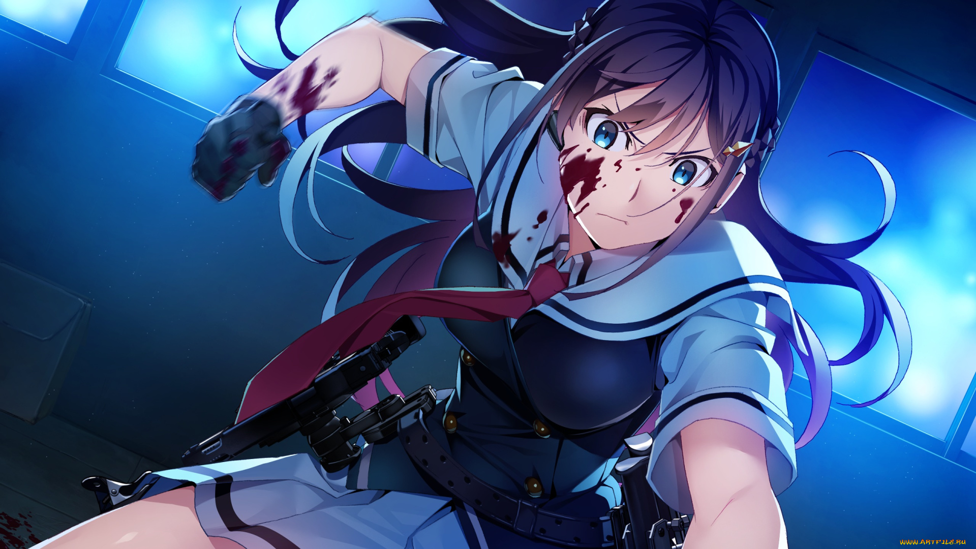 grisaia, , phantom, trigger, аниме, grisaia, no, kajitsu, девушка, взгляд, фон