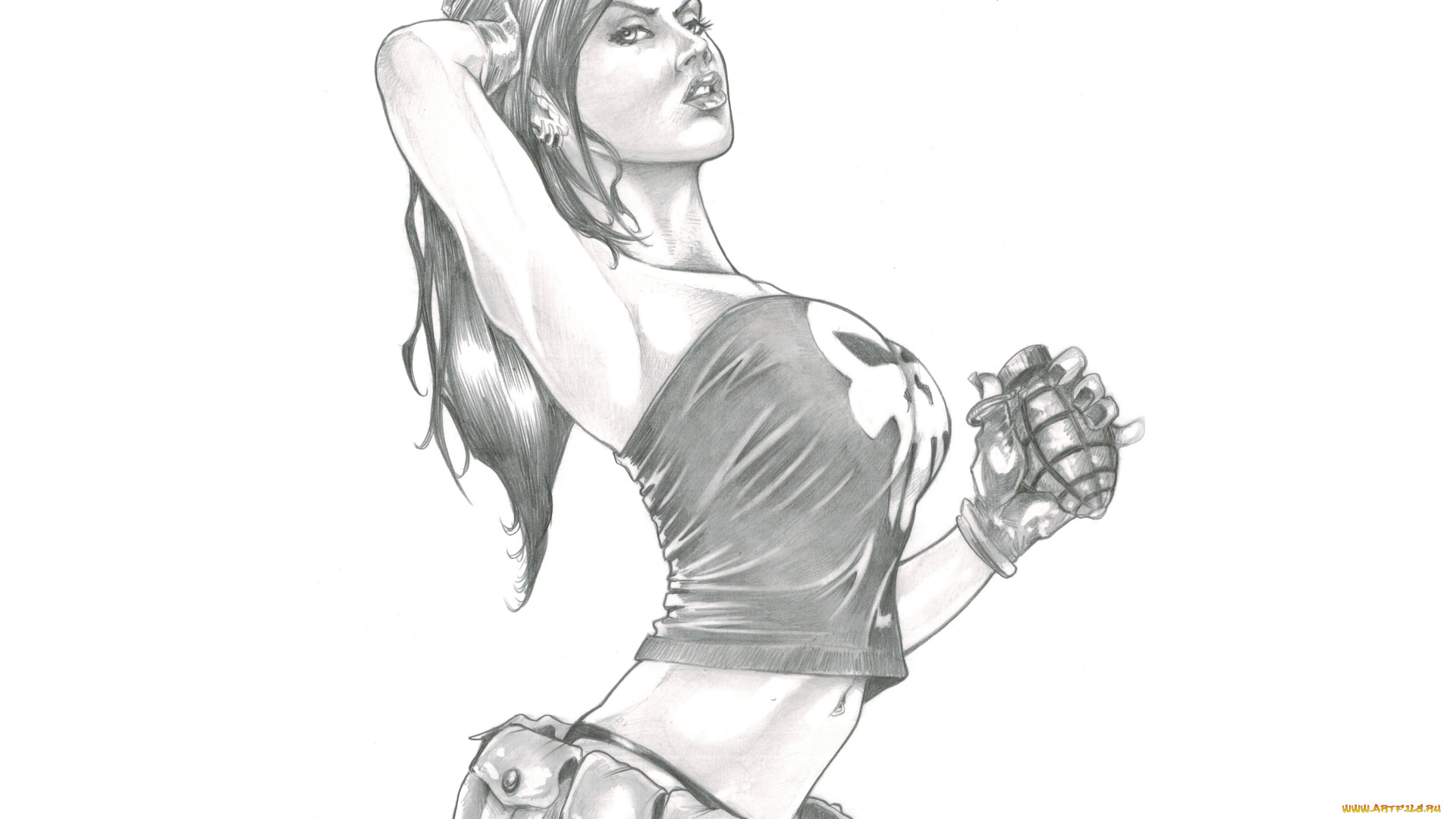 рисованное, люди, взгляд, фон, девушка