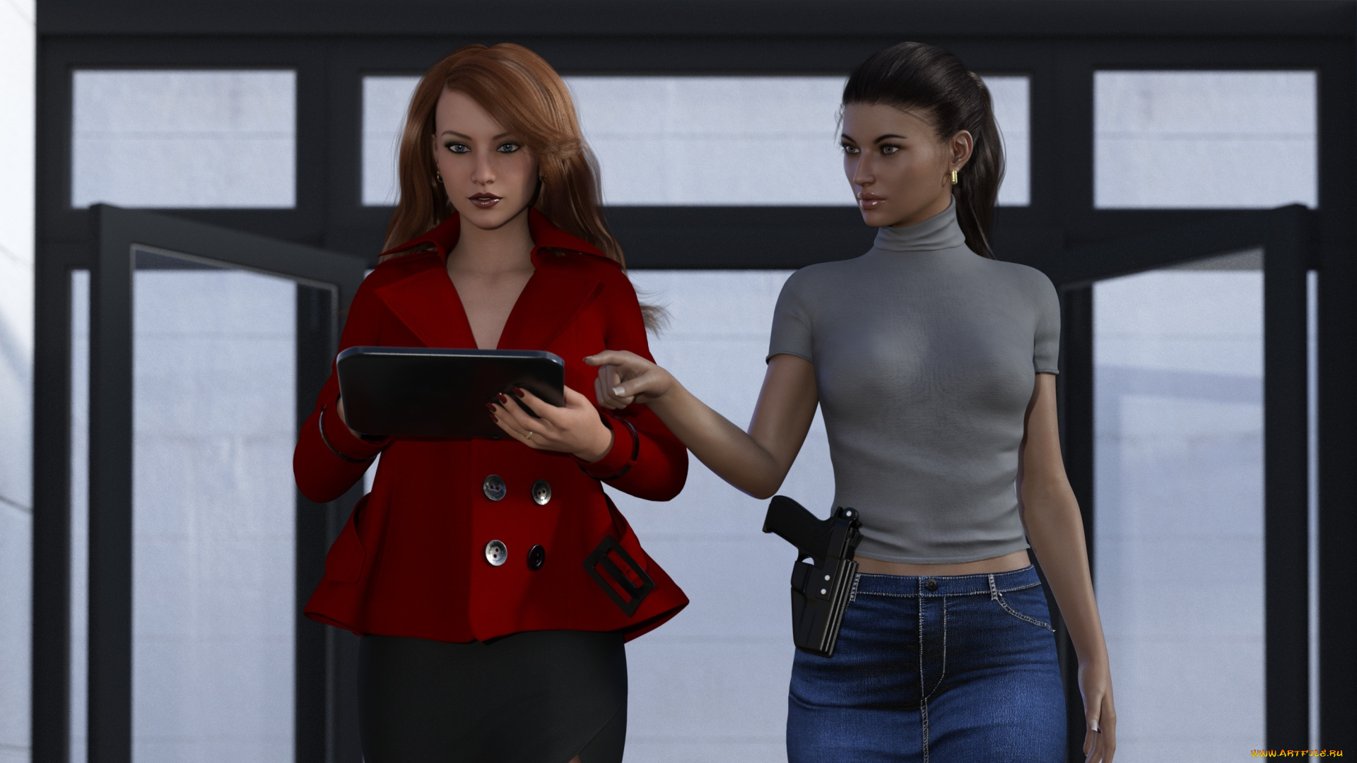 she, wolf, 3д, графика, фантазия, , fantasy, фон, взгляд, девушка