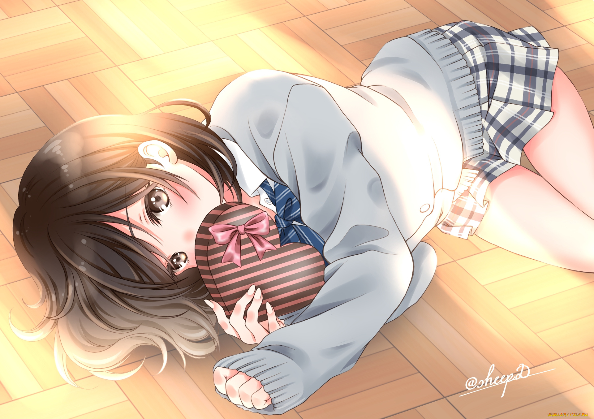 аниме, unknown, , другое, , девушка, взгляд, фон