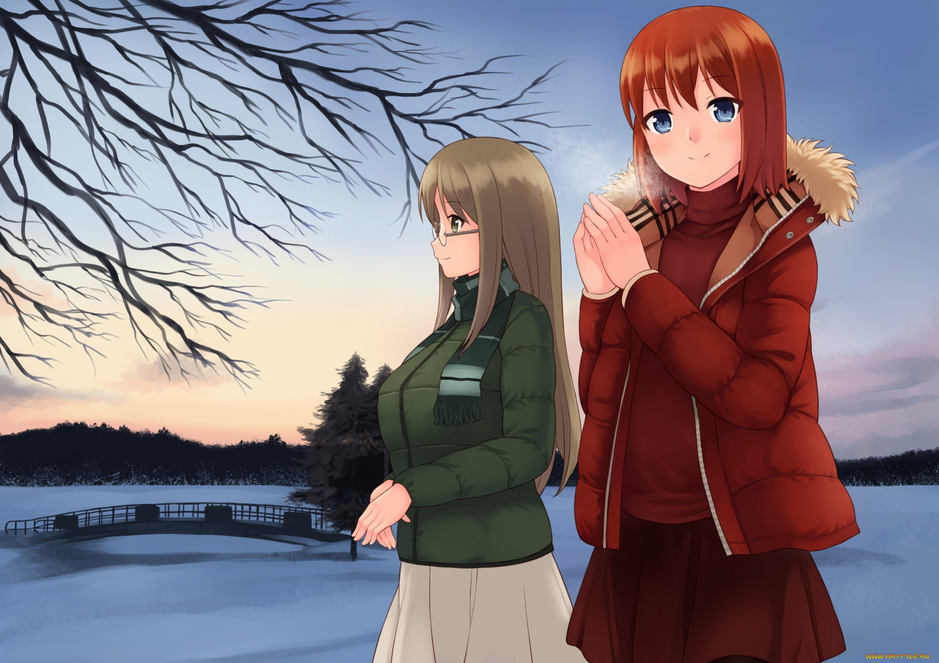 аниме, unknown, , другое, , взгляд, девушки, фон