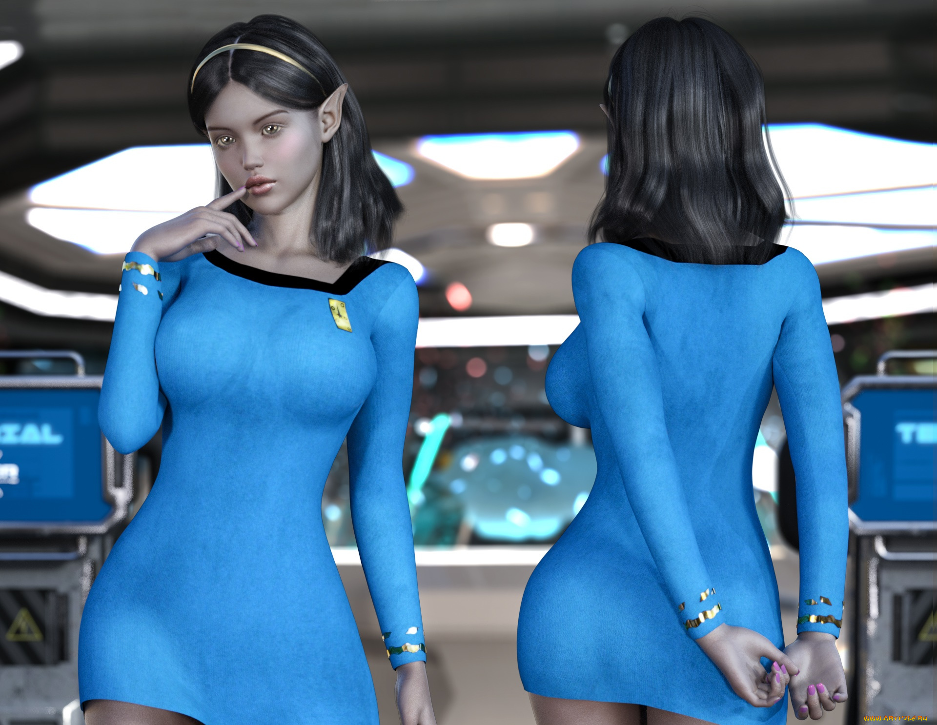 3д, графика, эльфы, , elves, фон, взгляд, девушка