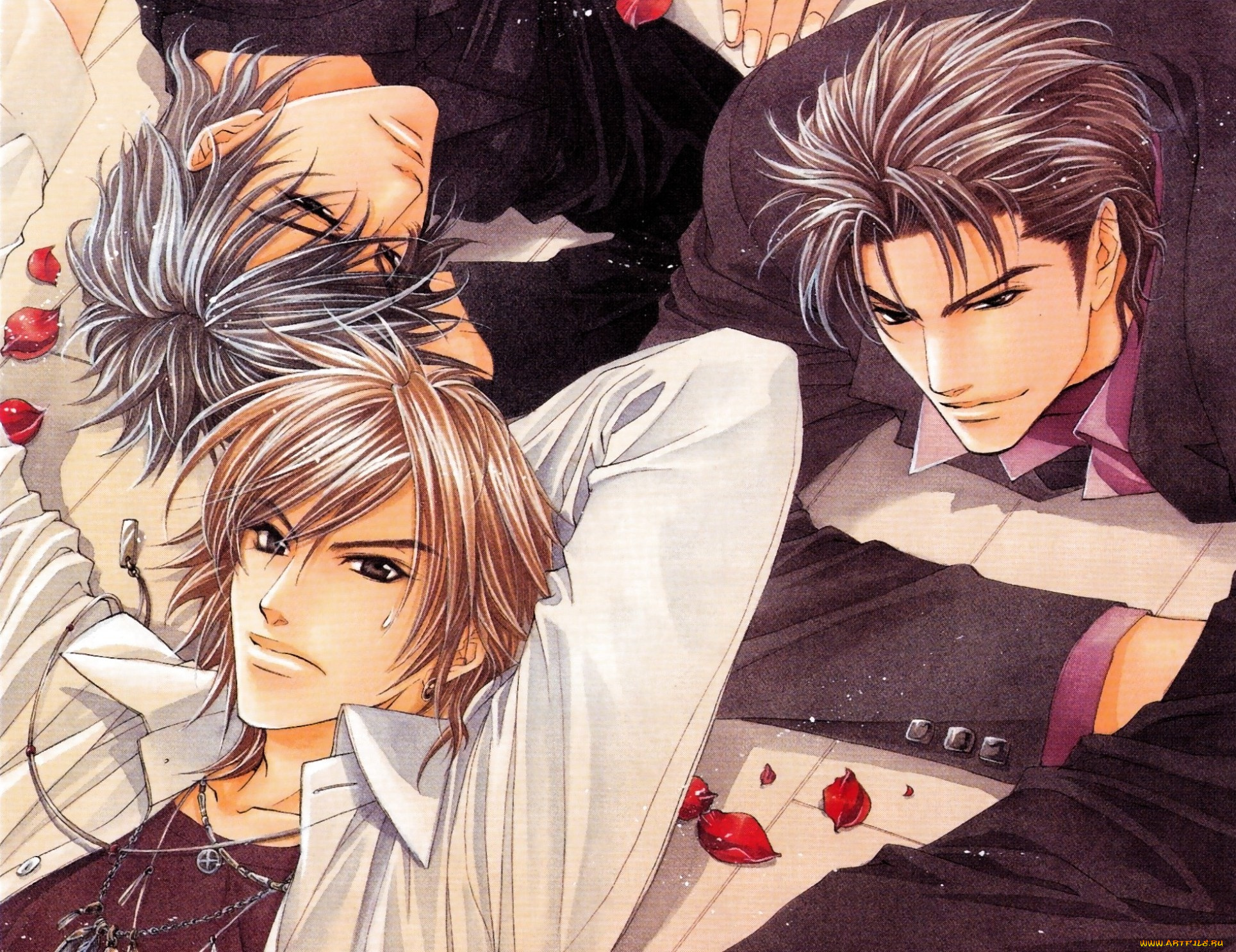 аниме, unknown, , другое, , лепестки, парни, братья