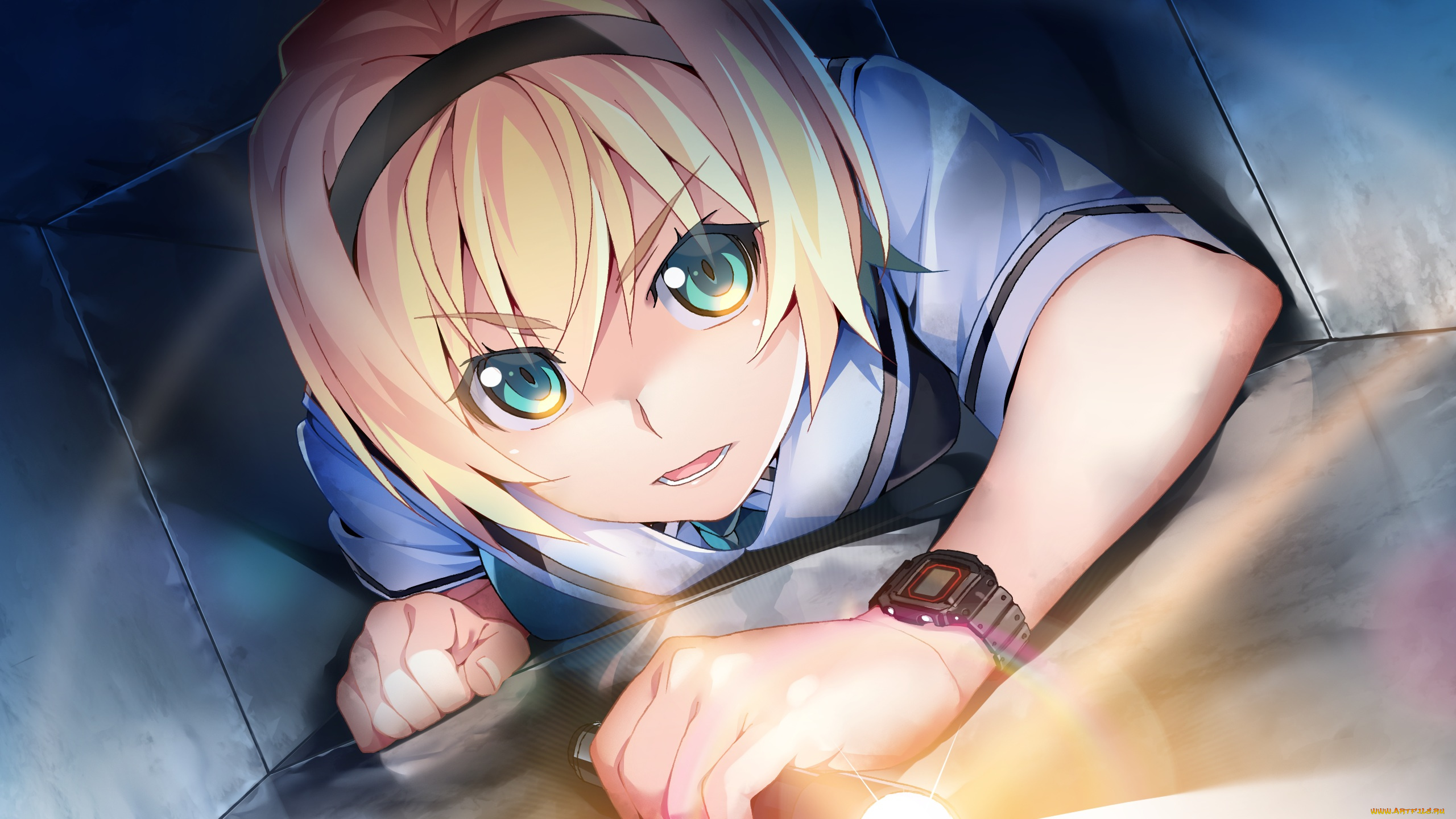 аниме, grisaia, no, kajitsu, девушка, взгляд, фон