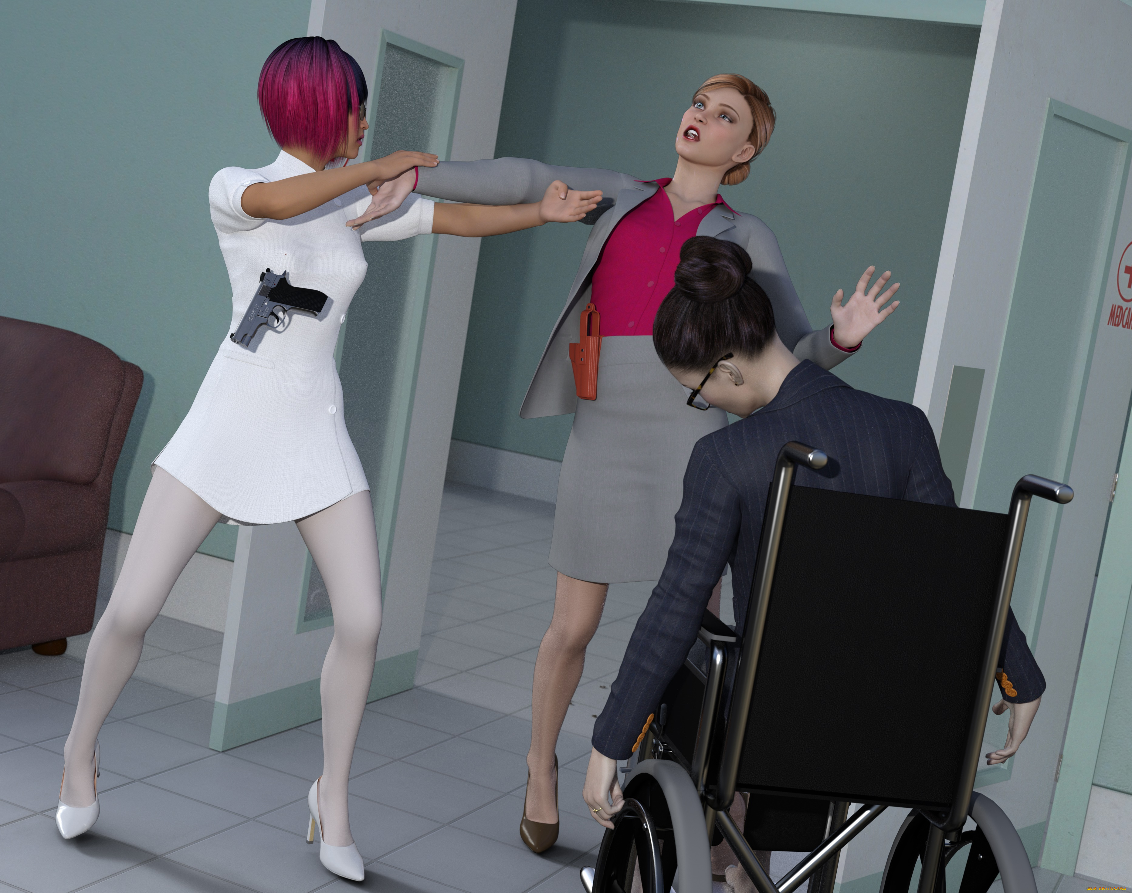 psychological, abyss, 3д, графика, фантазия, , fantasy, девушки, взгляд, фон