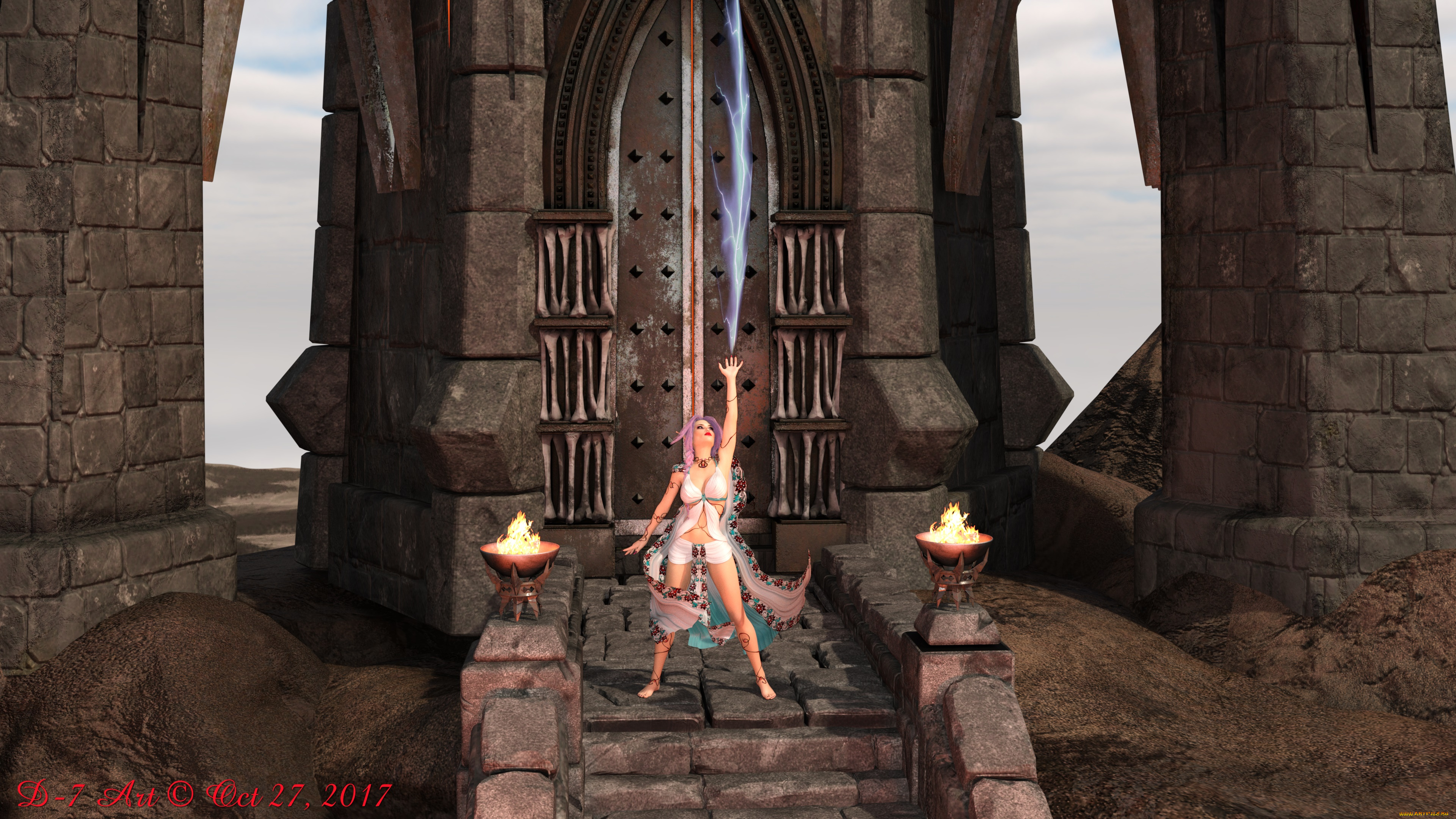 3д, графика, фантазия, , fantasy, девушка, взгляд, фон