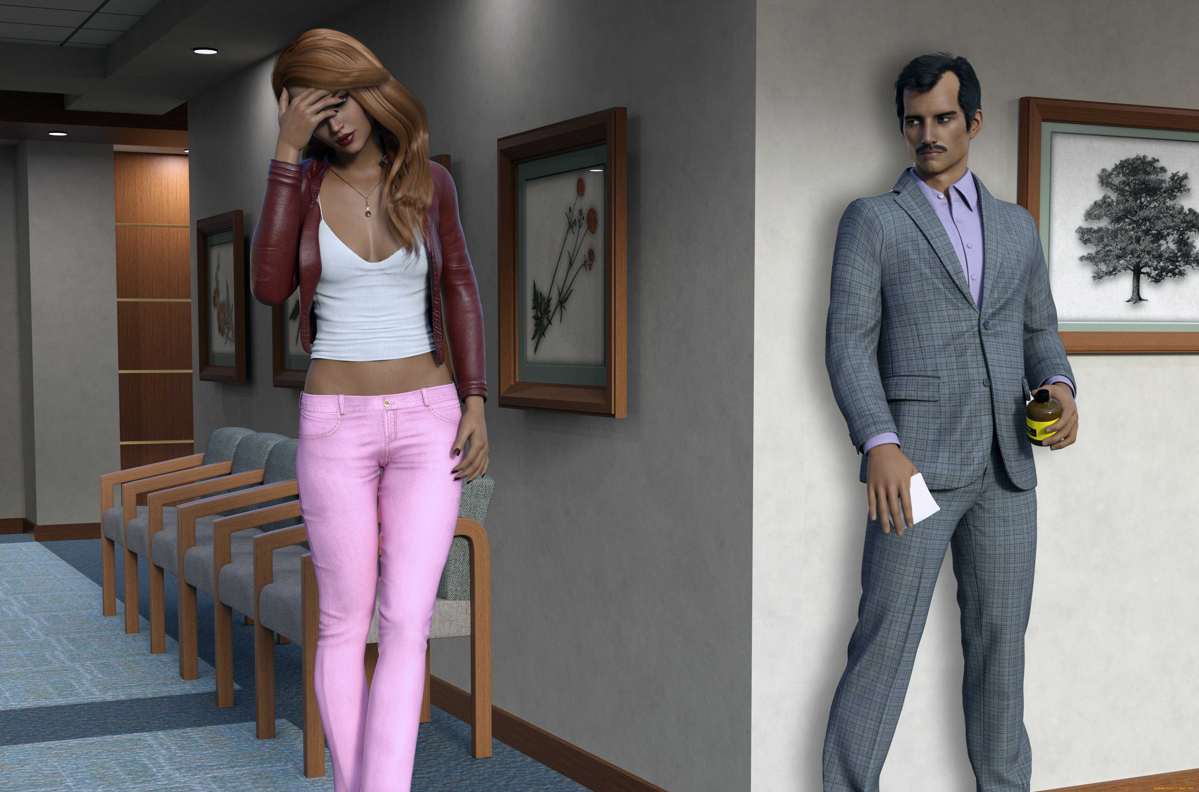 she, wolf, 3д, графика, фантазия, , fantasy, фон, взгляд, девушка