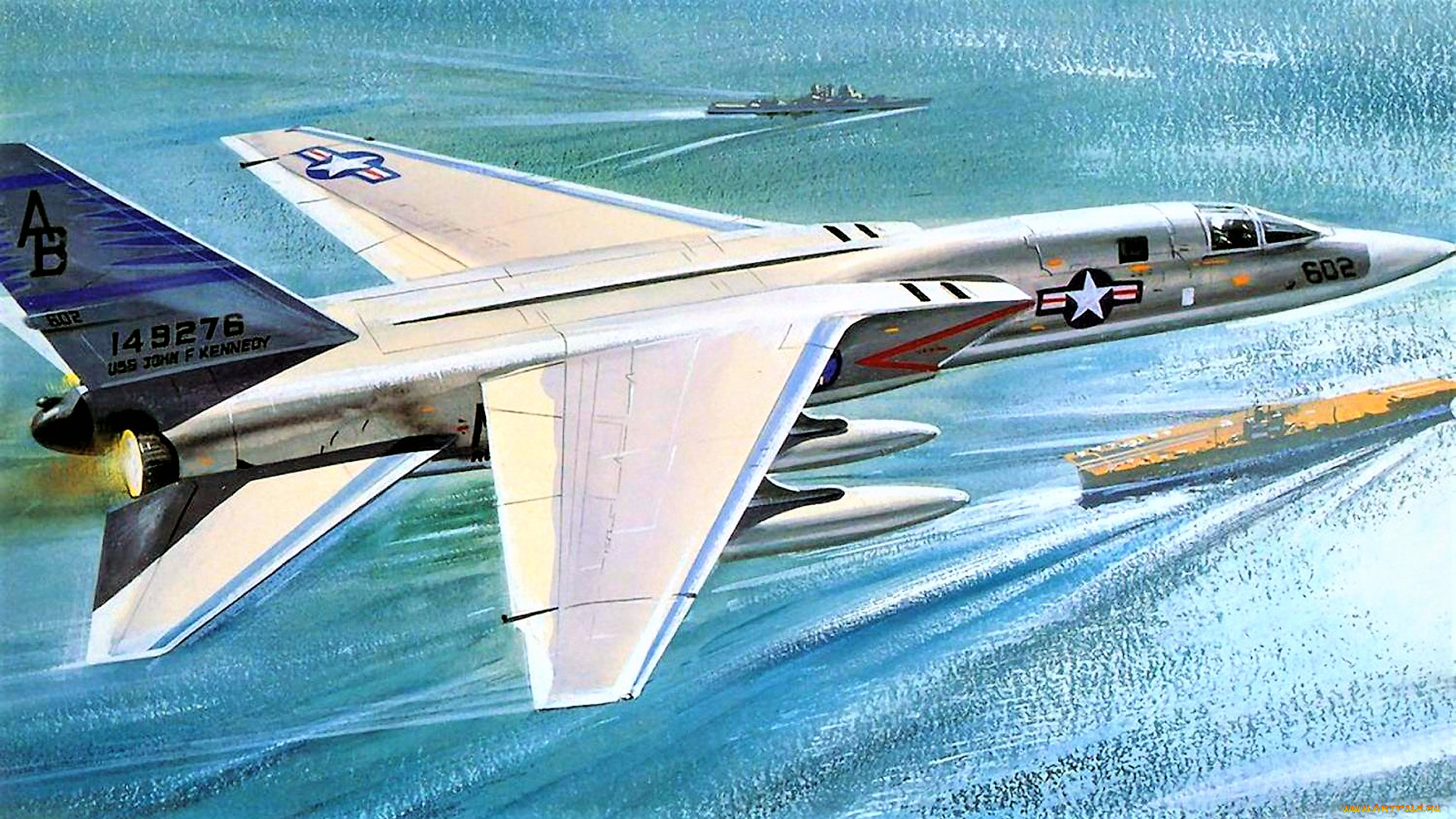 авиация, 3д, рисованые, v-graphic, самолет, море, корабли