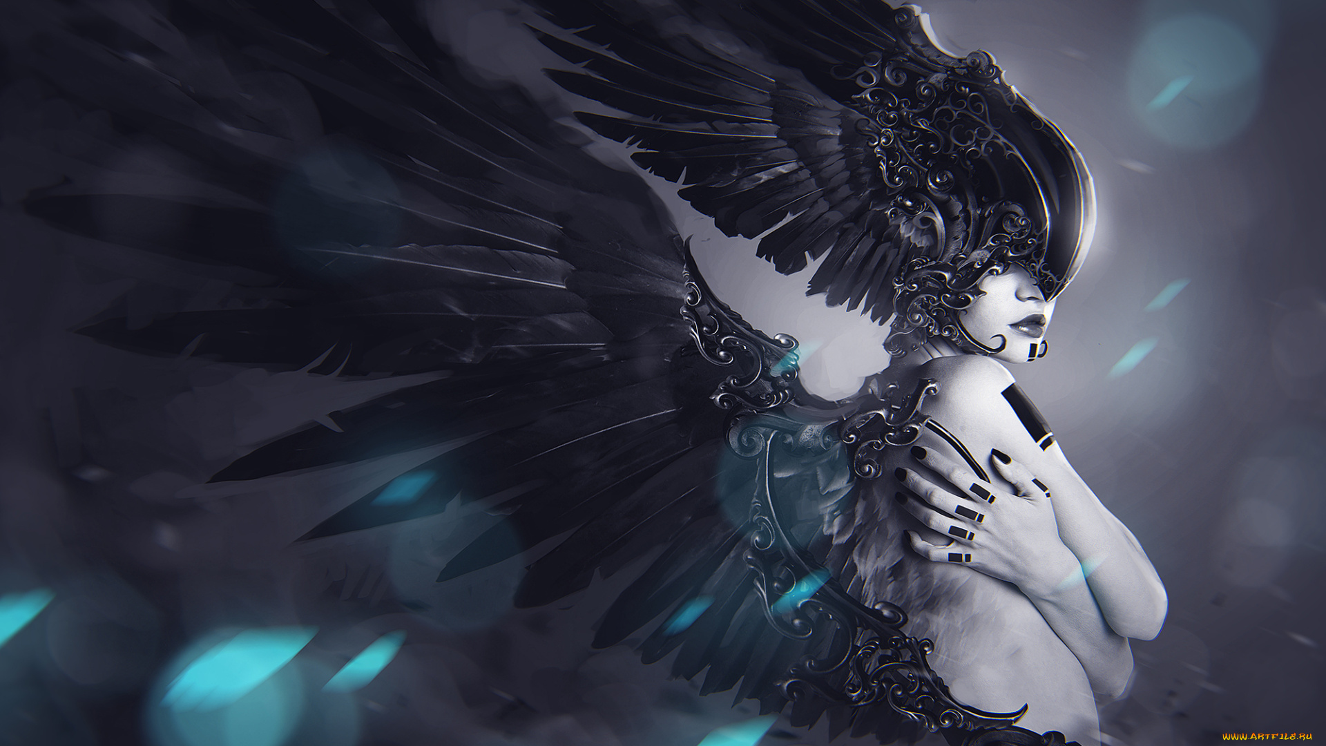 фэнтези, ангелы, фон, девушка, крылья
