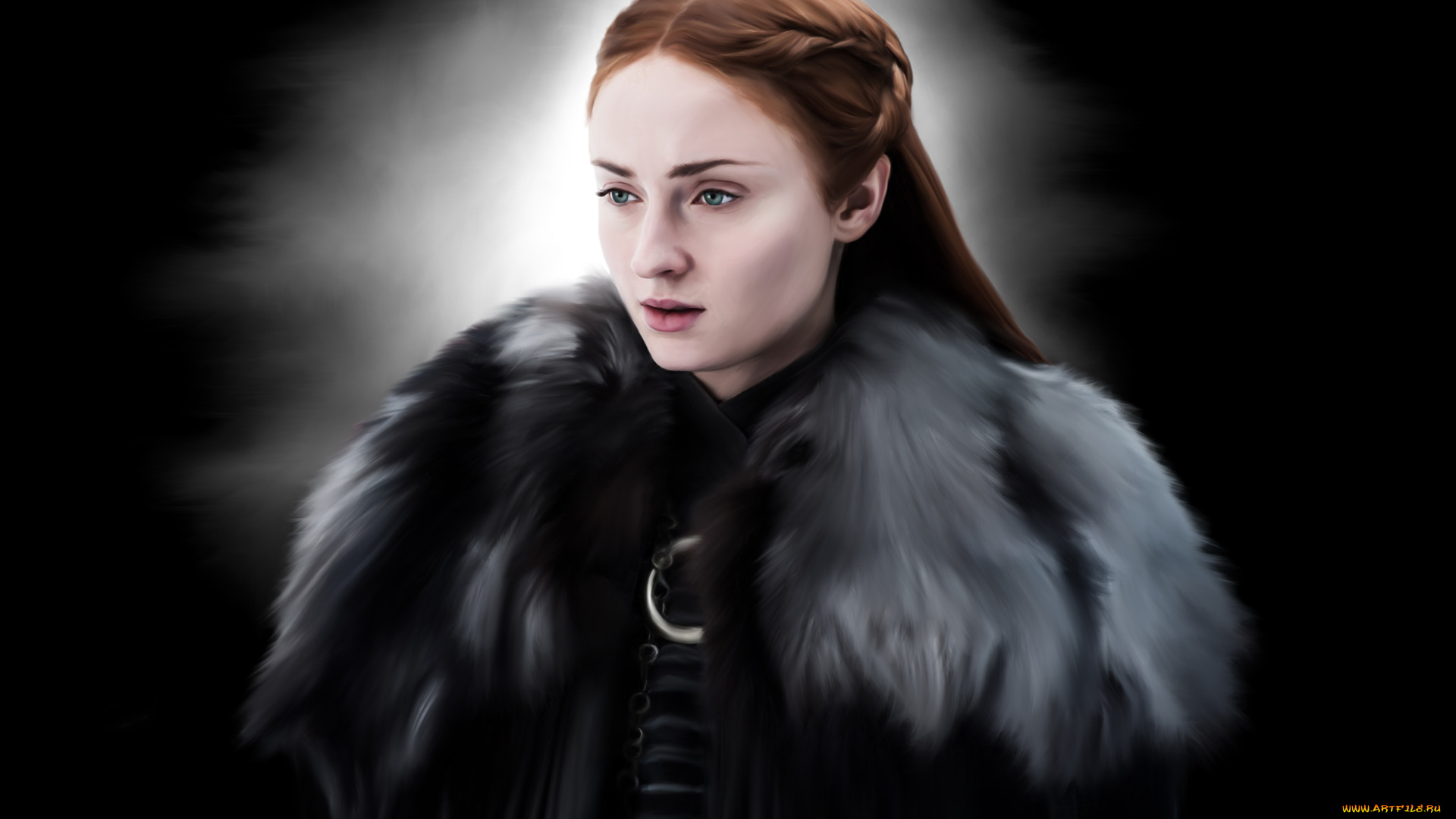 рисованное, кино, фон, девушка