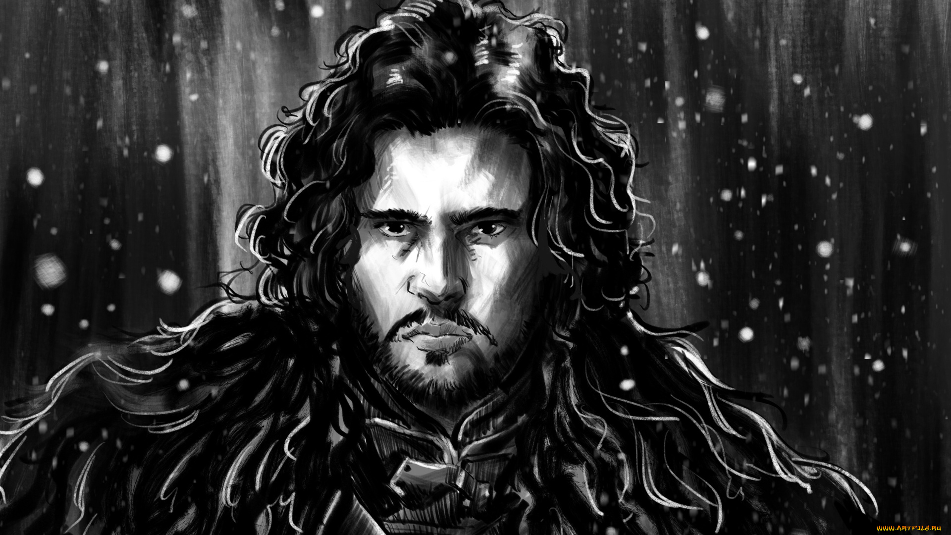 рисованное, кино, мужчина, фон, взгляд