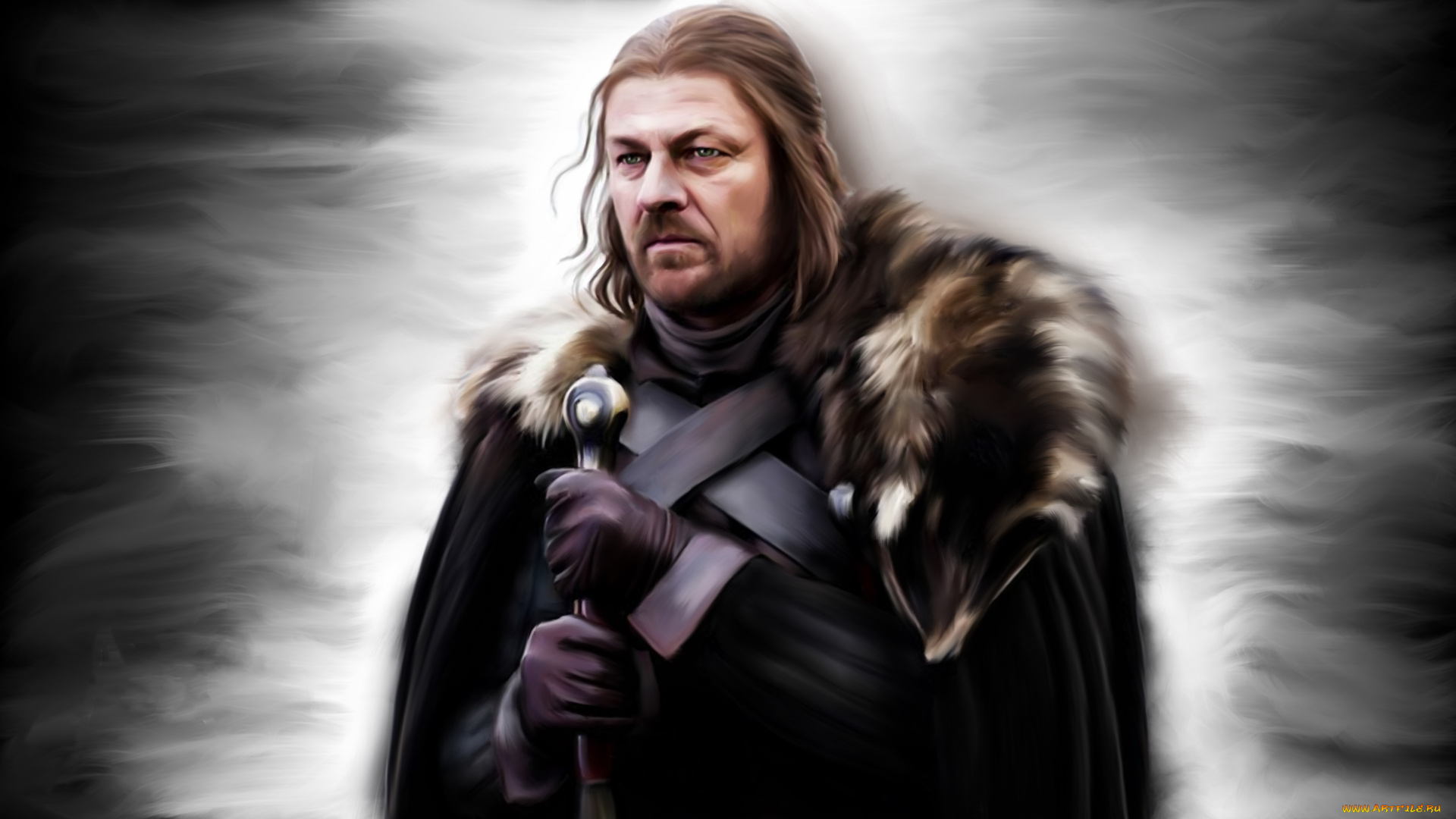 рисованное, кино, мужчина, взгляд, фон