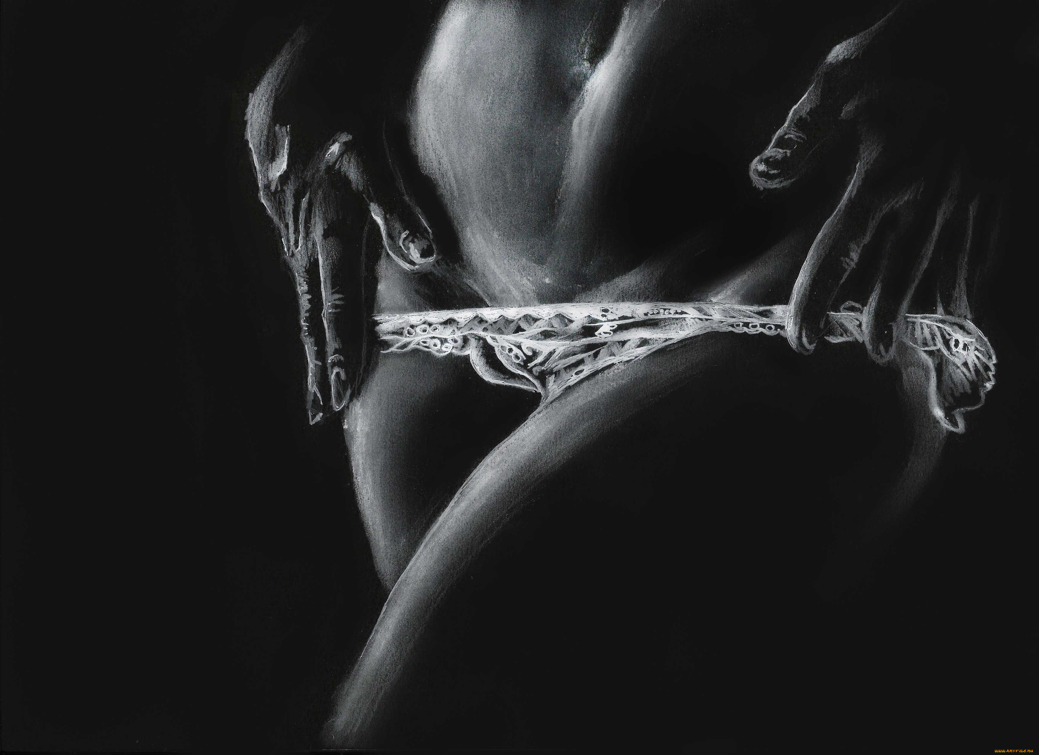 рисованное, минимализм, девушка, фон