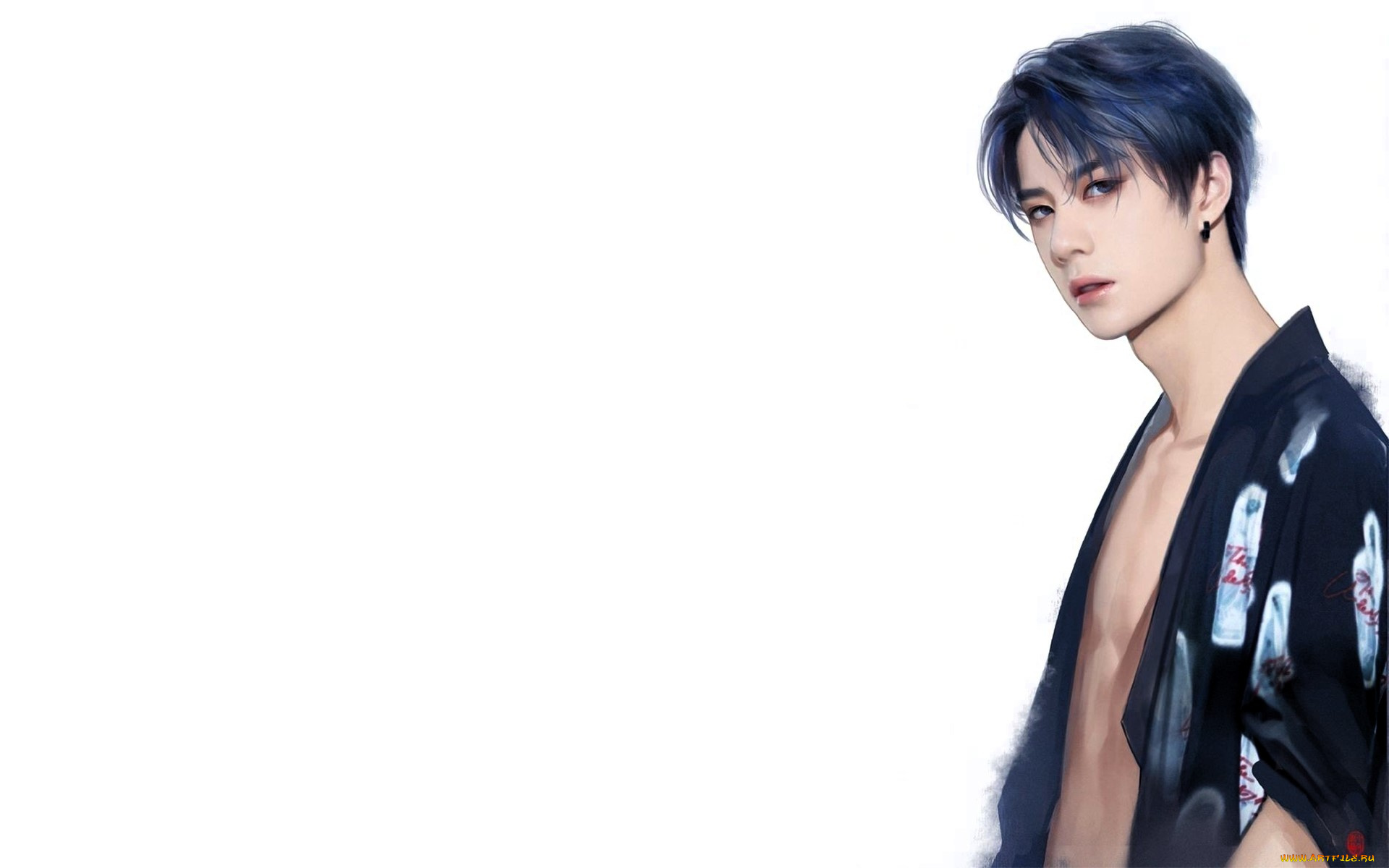 рисованное, люди, ван, ибо, рубашка