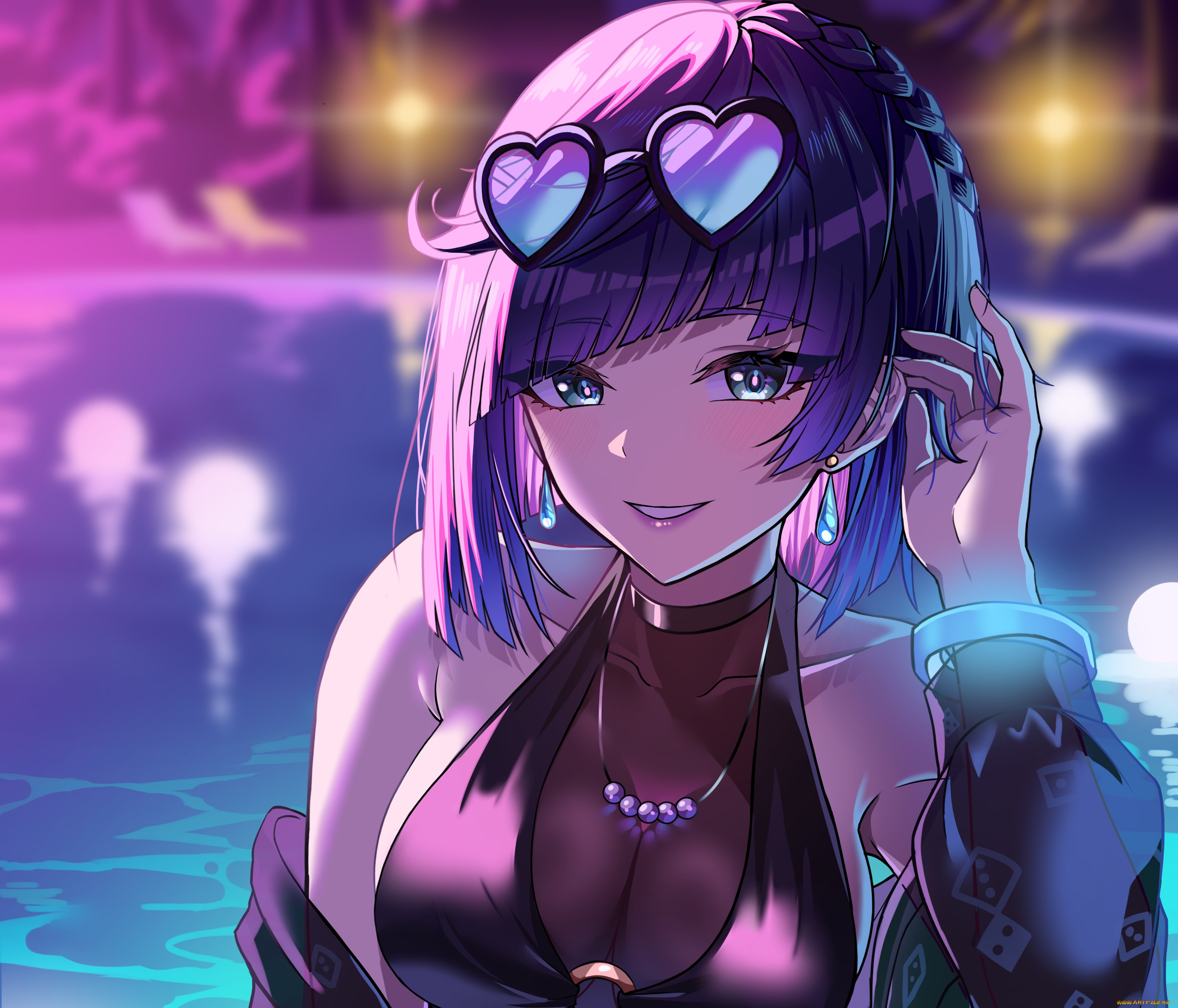 аниме, genshin, impact, девушка, взгляд