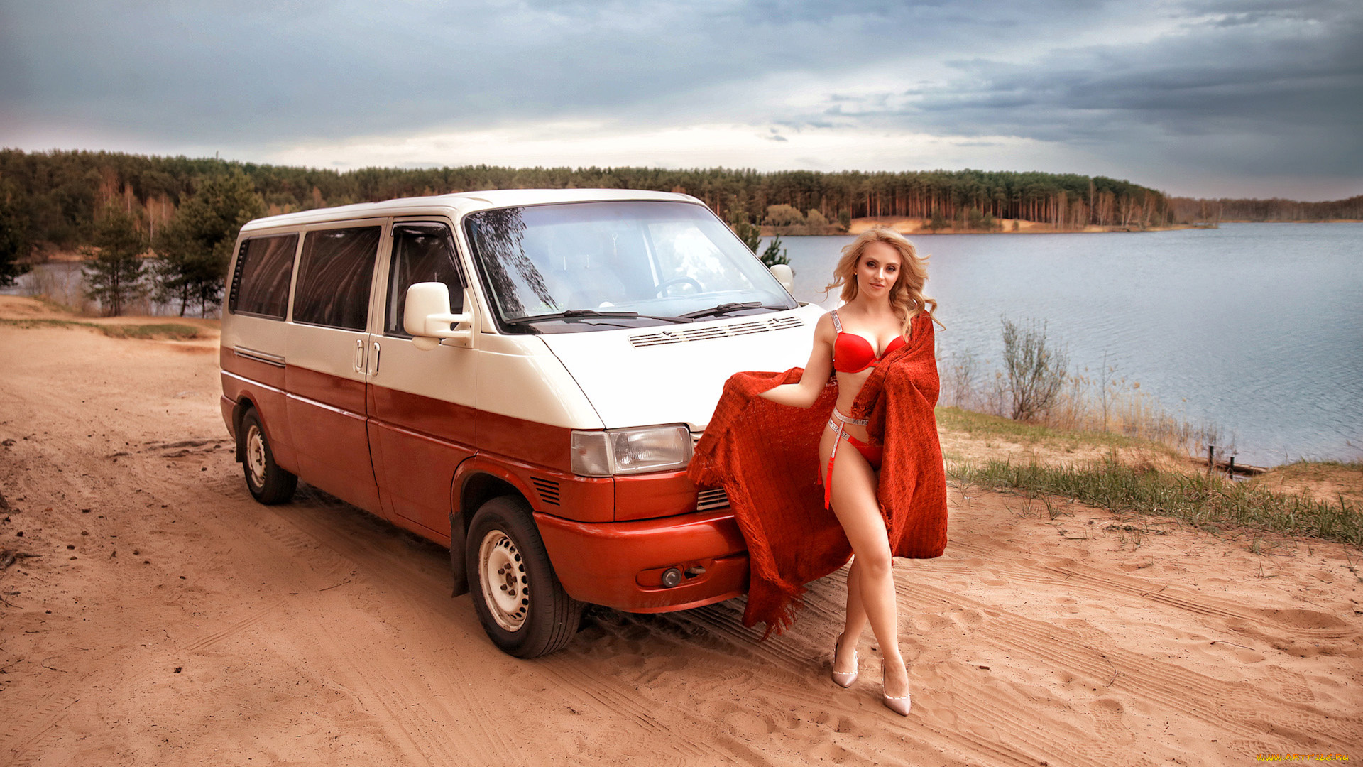 автомобили, -авто, с, девушками, volkswagen, transporter