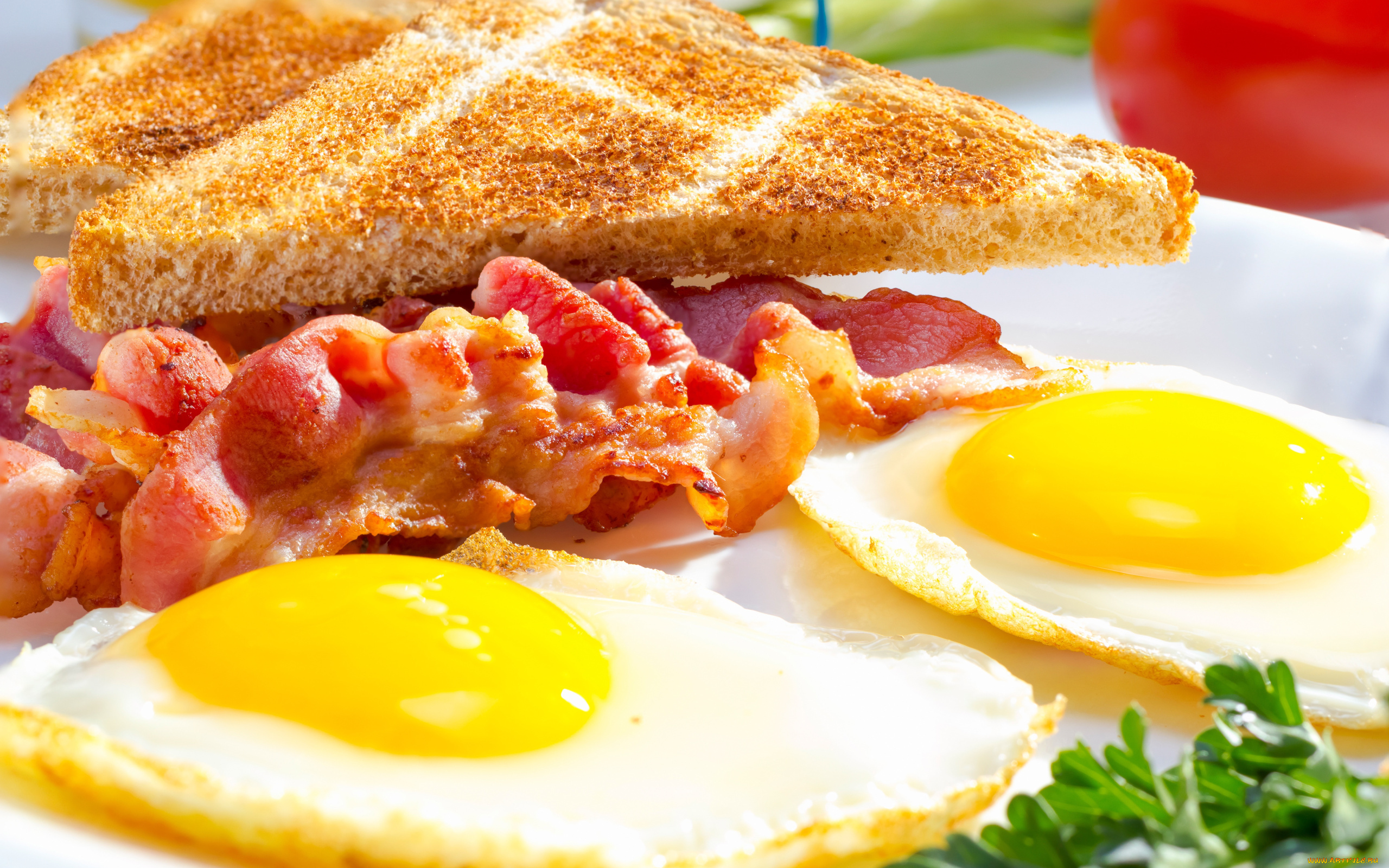 еда, яичные, блюда, бекон, глазунья