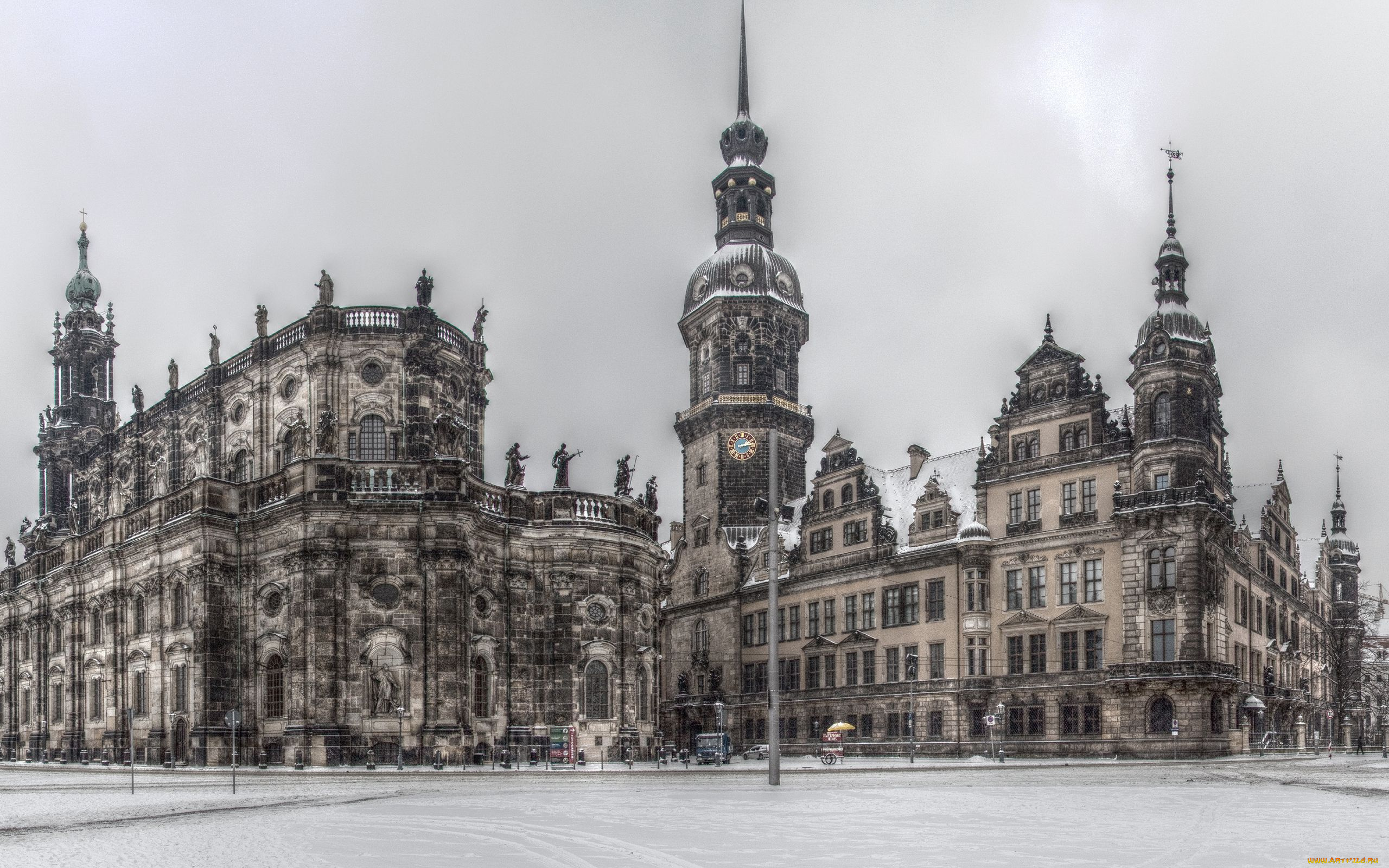 theaterplatz, dresden, города, дрезден, германия