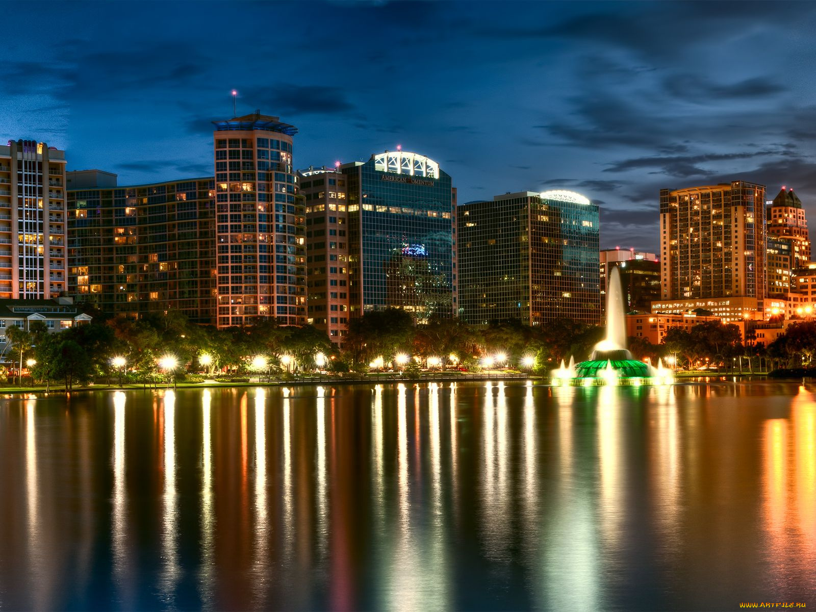 orlando, города, огни, ночного