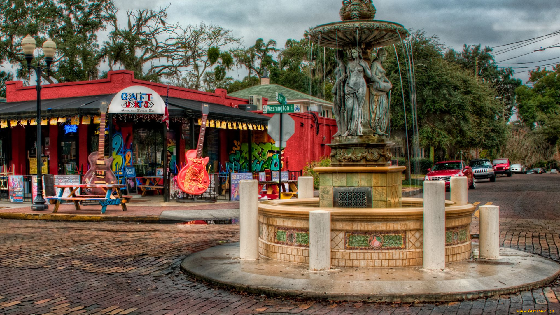 orlando, города, фонтаны