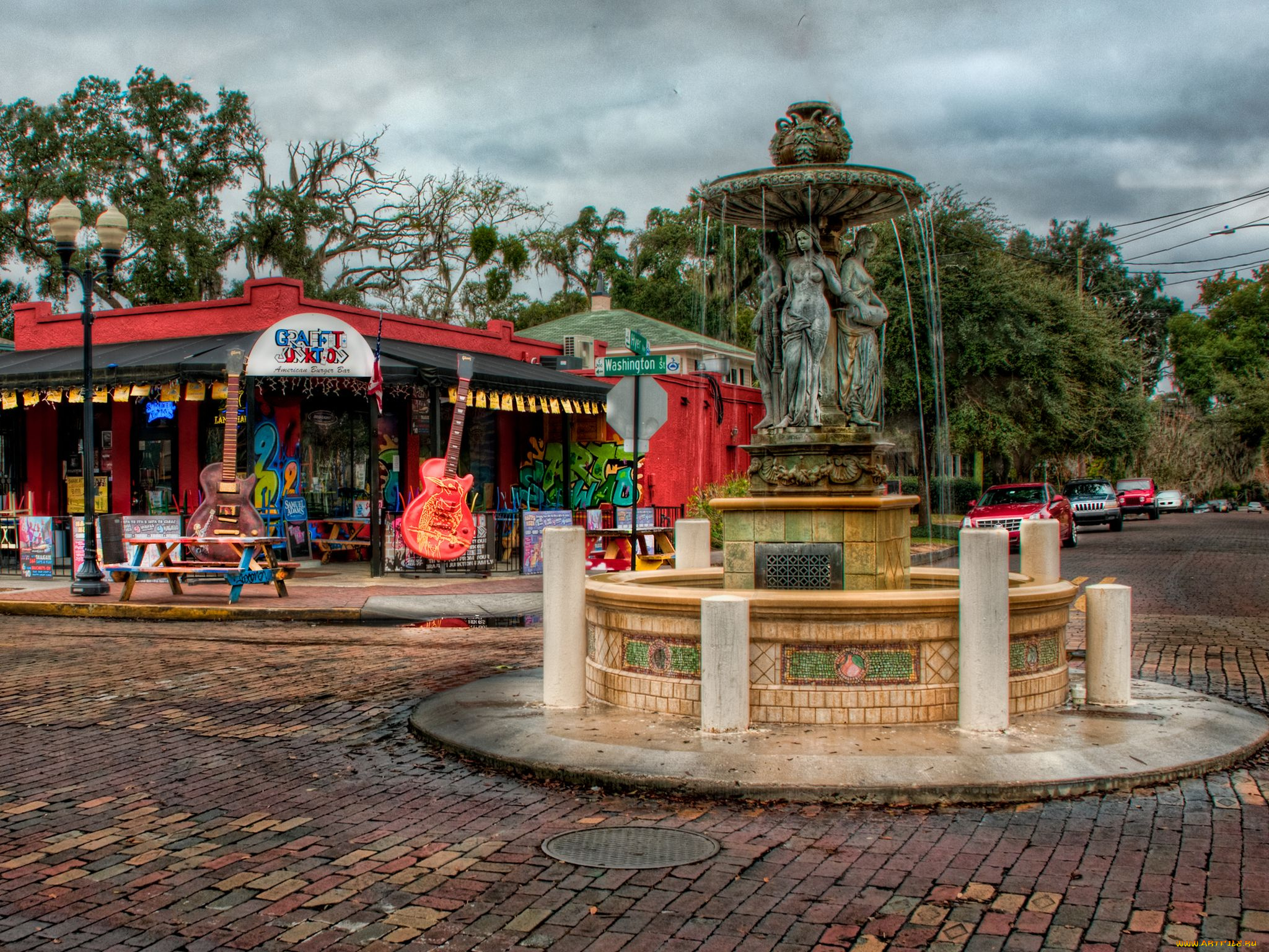 orlando, города, фонтаны