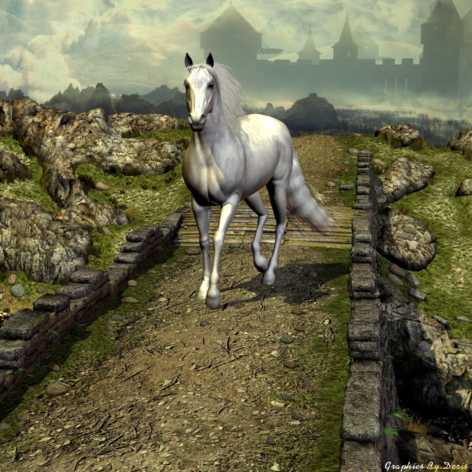 3д, графика, animals, животные, лошадь