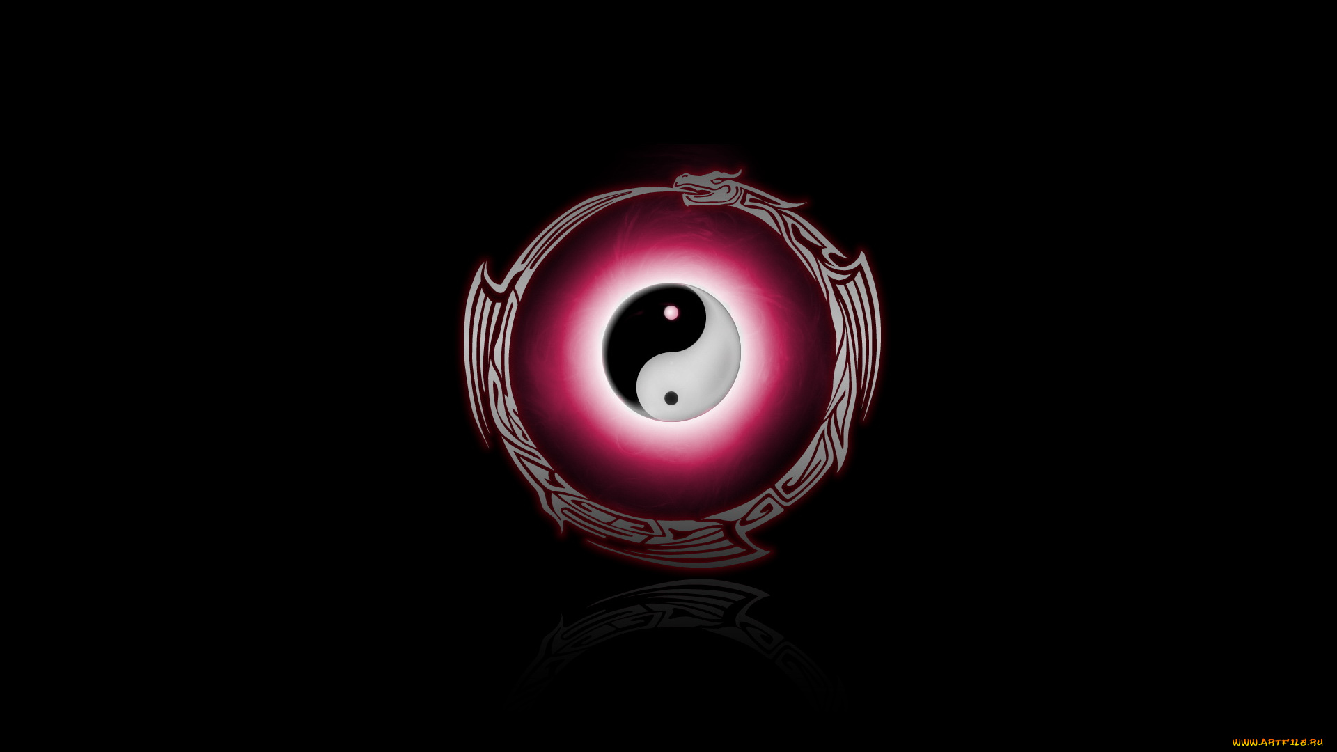 3д, графика, yin, yang, инь, Янь, тёмный, фон