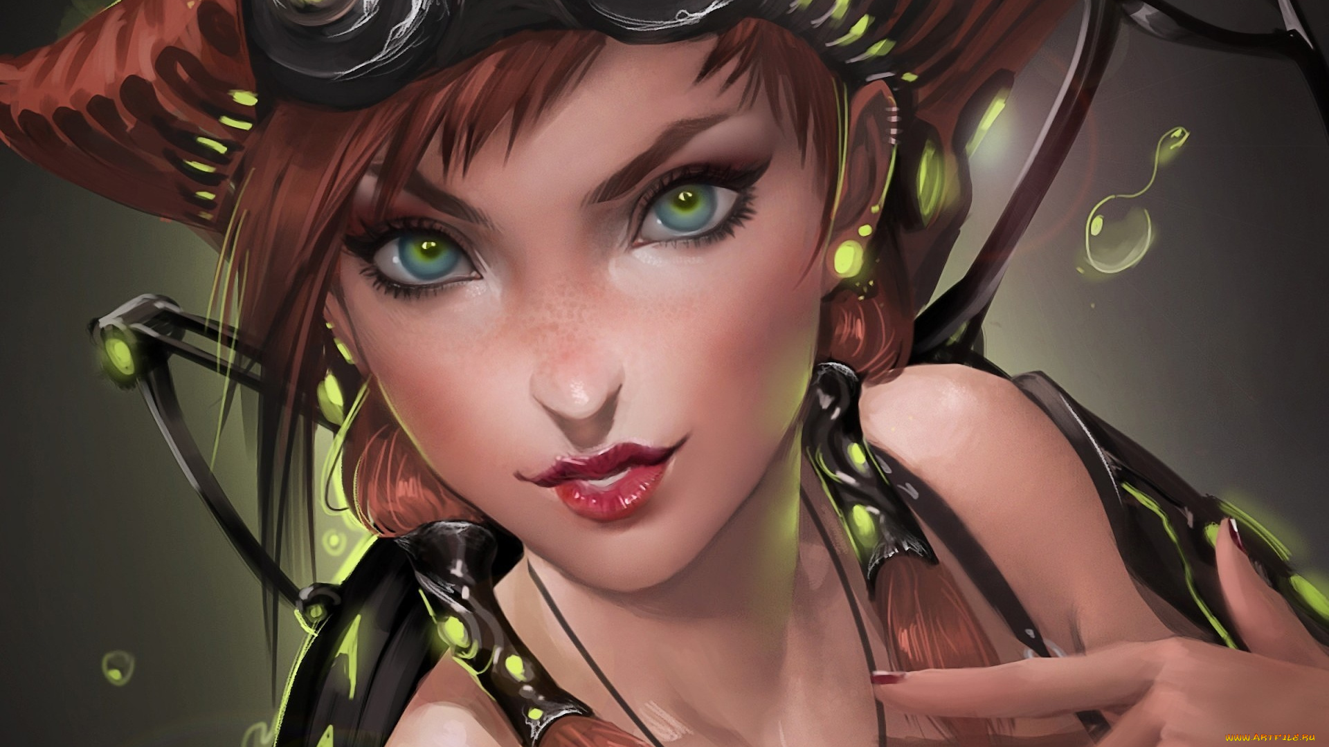 фэнтези, девушки, свет, фонарики