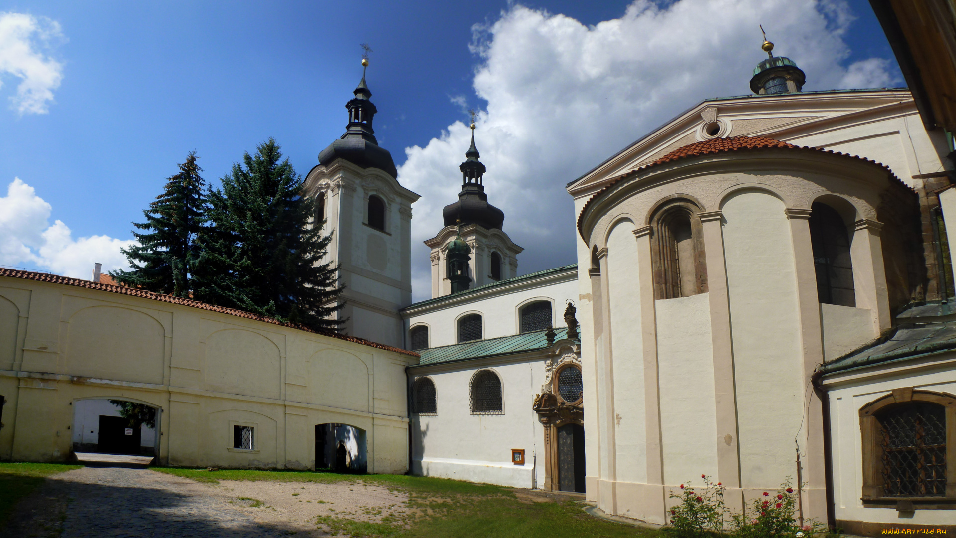 города, католические, соборы, костелы, аббатства, doksany, монастырь, чехия