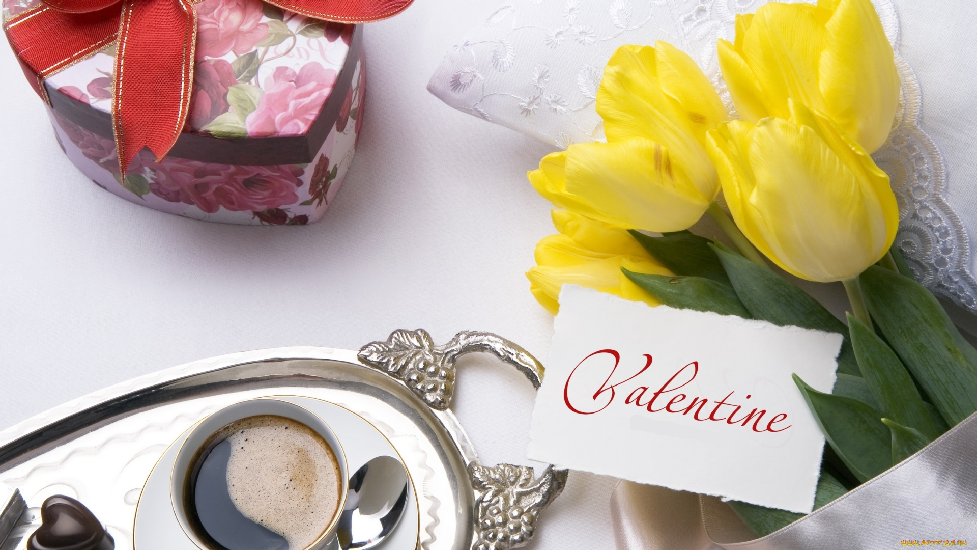 праздничные, день, св, валентина, сердечки, любовь, кофе