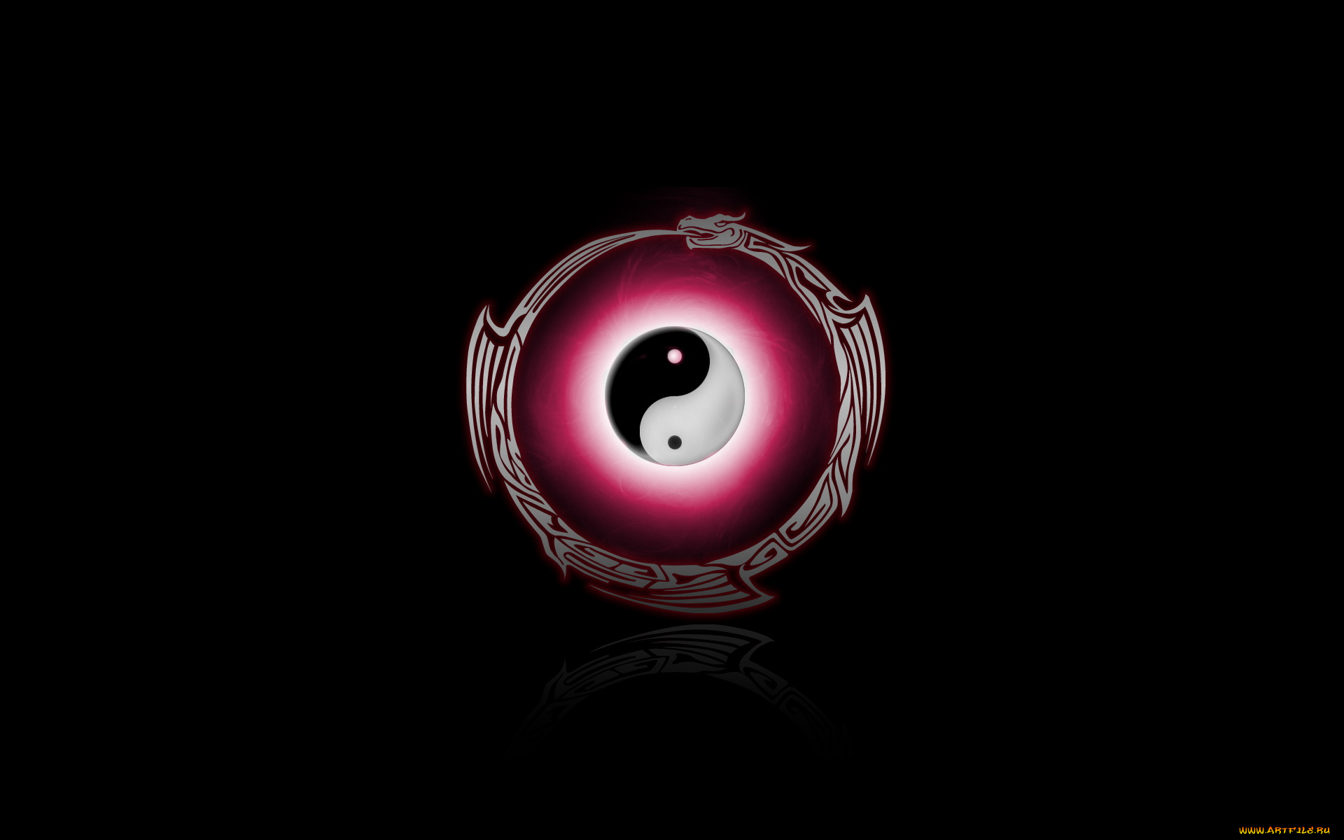 3д, графика, yin, yang, инь, Янь, тёмный, фон