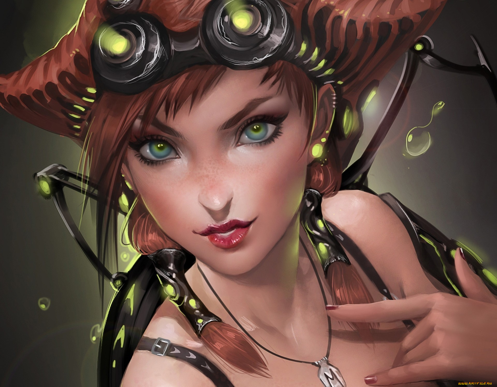 фэнтези, девушки, свет, фонарики